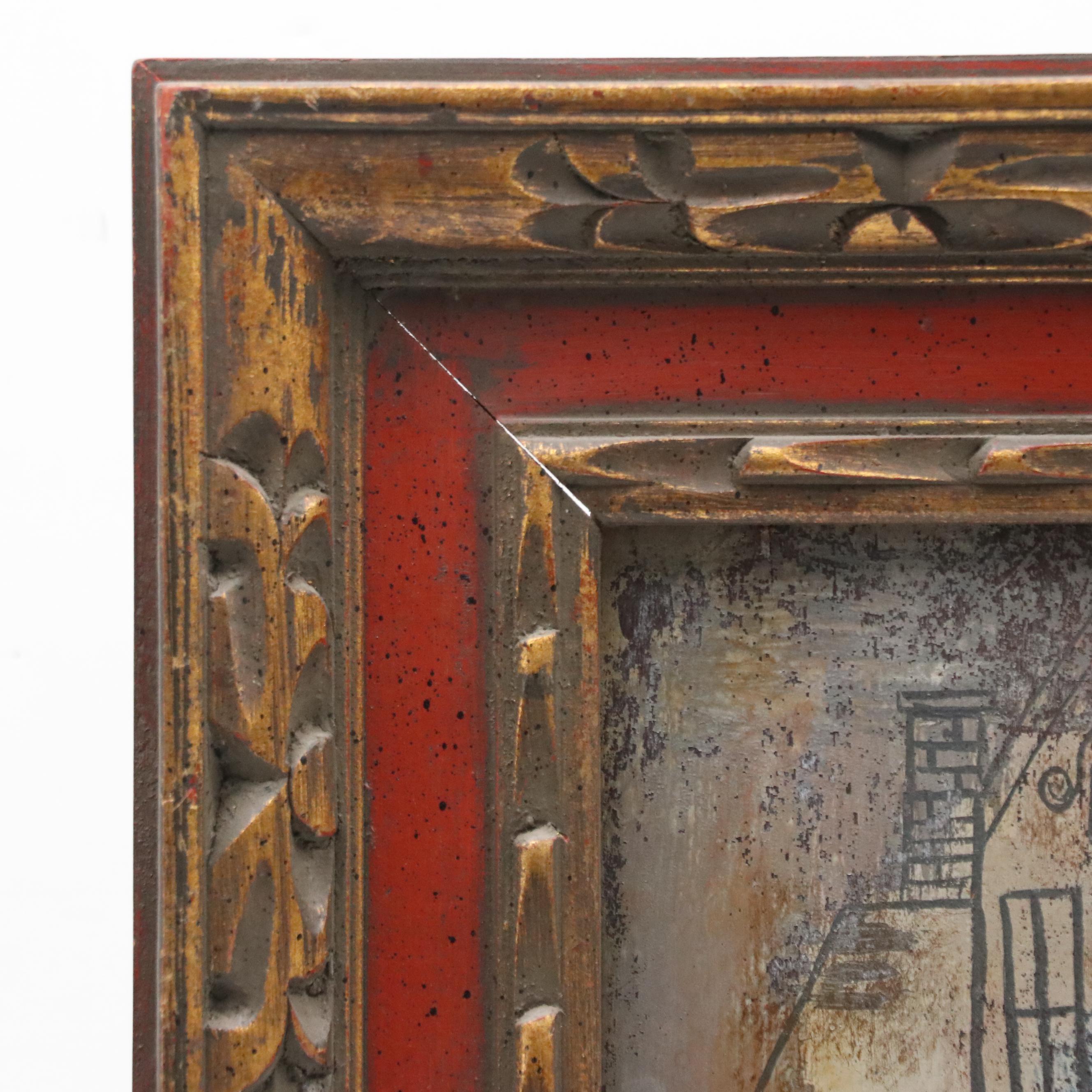 Tempera Painting of Woman Playing Violin After Alice Rose and Martin Provensen