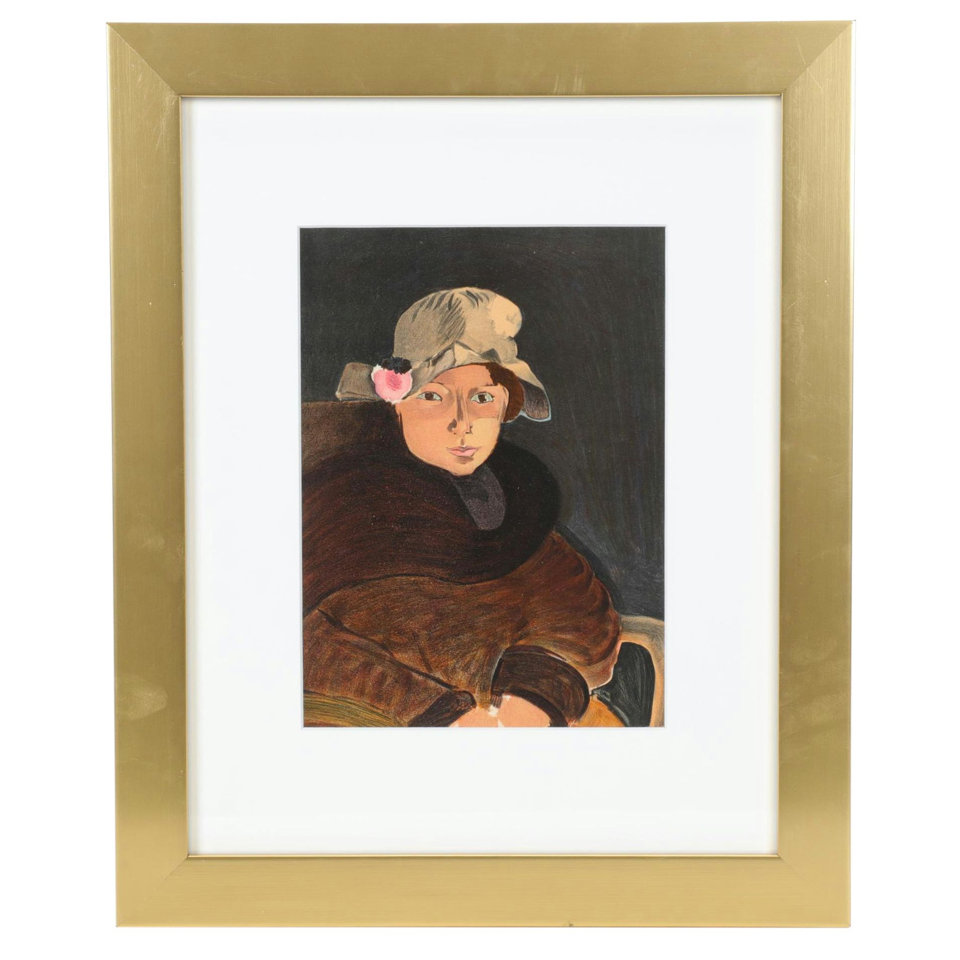 Henri Matisse Reproduction Portrait Color Lithograph "Marguerite Matisse," 1955