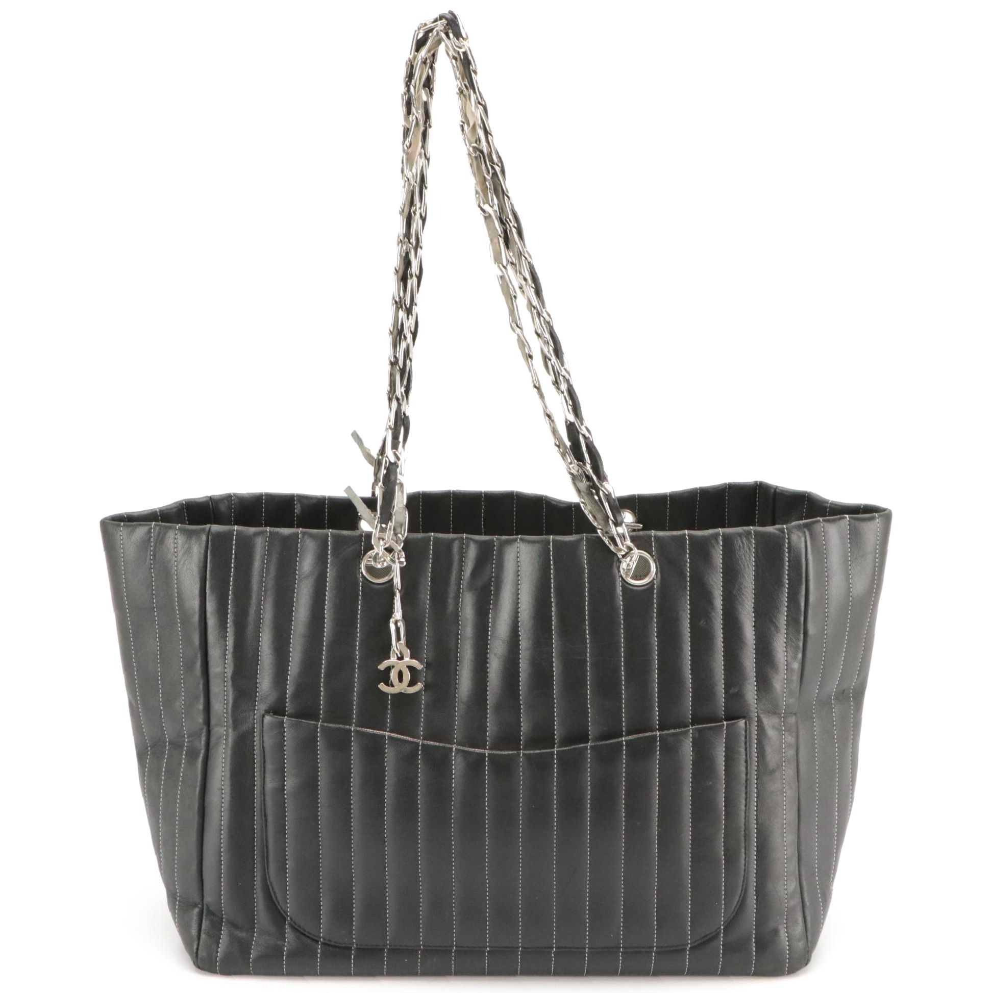 Chanel Mademoiselle Large Tote in Vertical Quilted Lambskin Leather