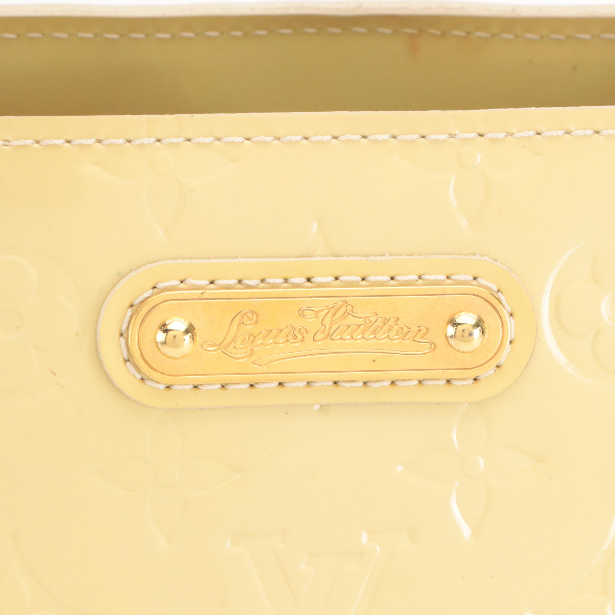 Louis Vuitton Wilshire Monogram Pale Yellow Vernis MM Tote Bag