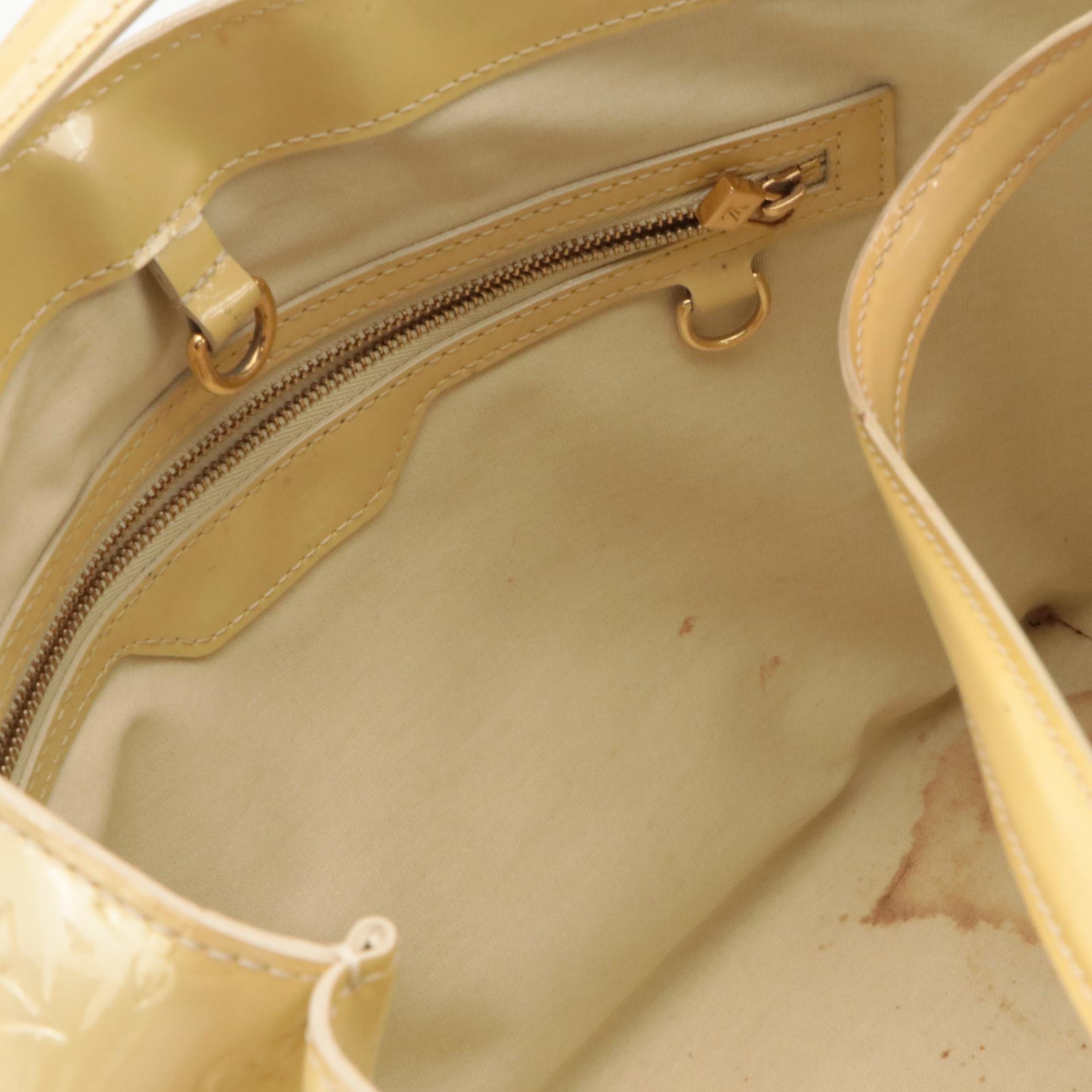 Louis Vuitton Wilshire Monogram Pale Yellow Vernis MM Tote Bag