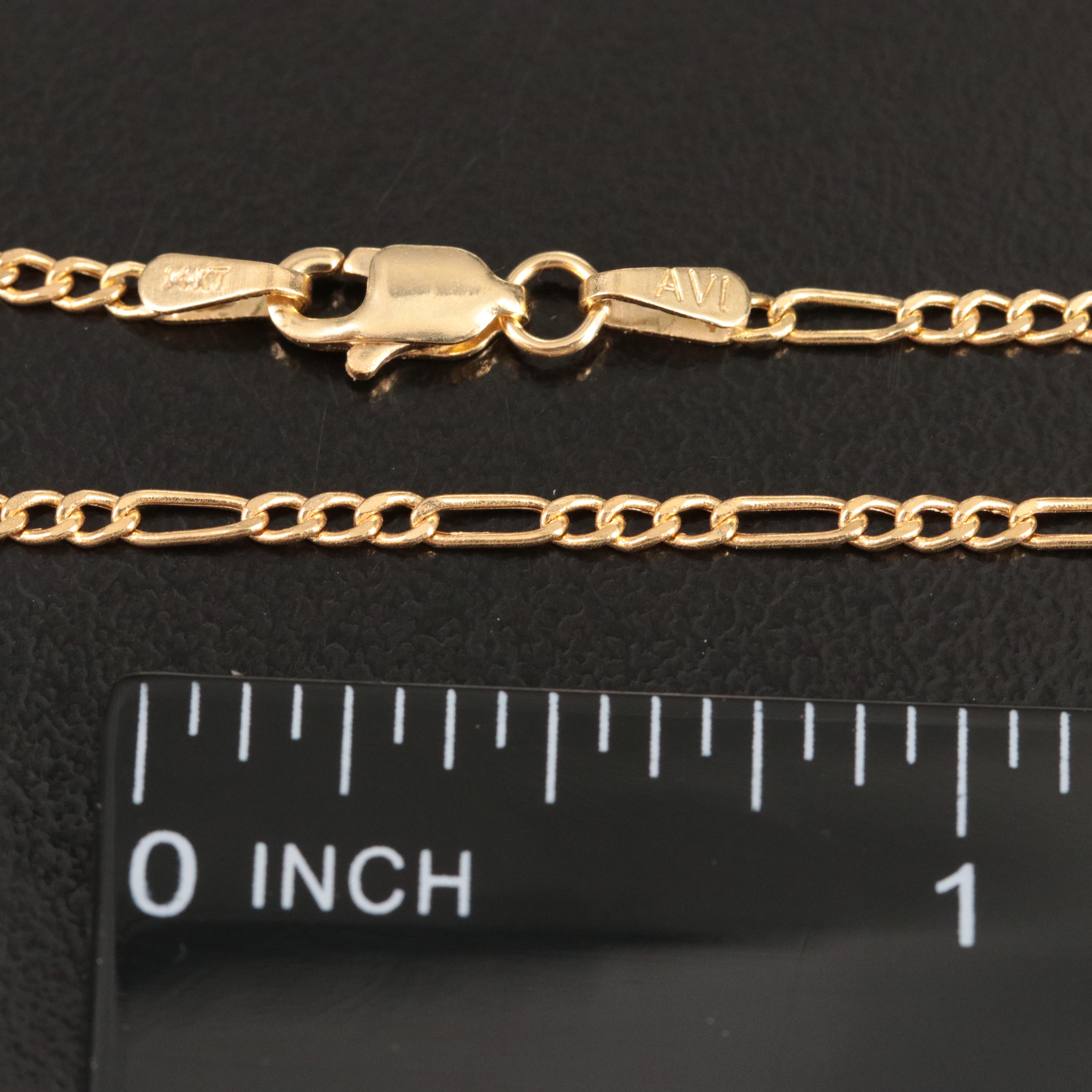 14K Figaro Link Necklace