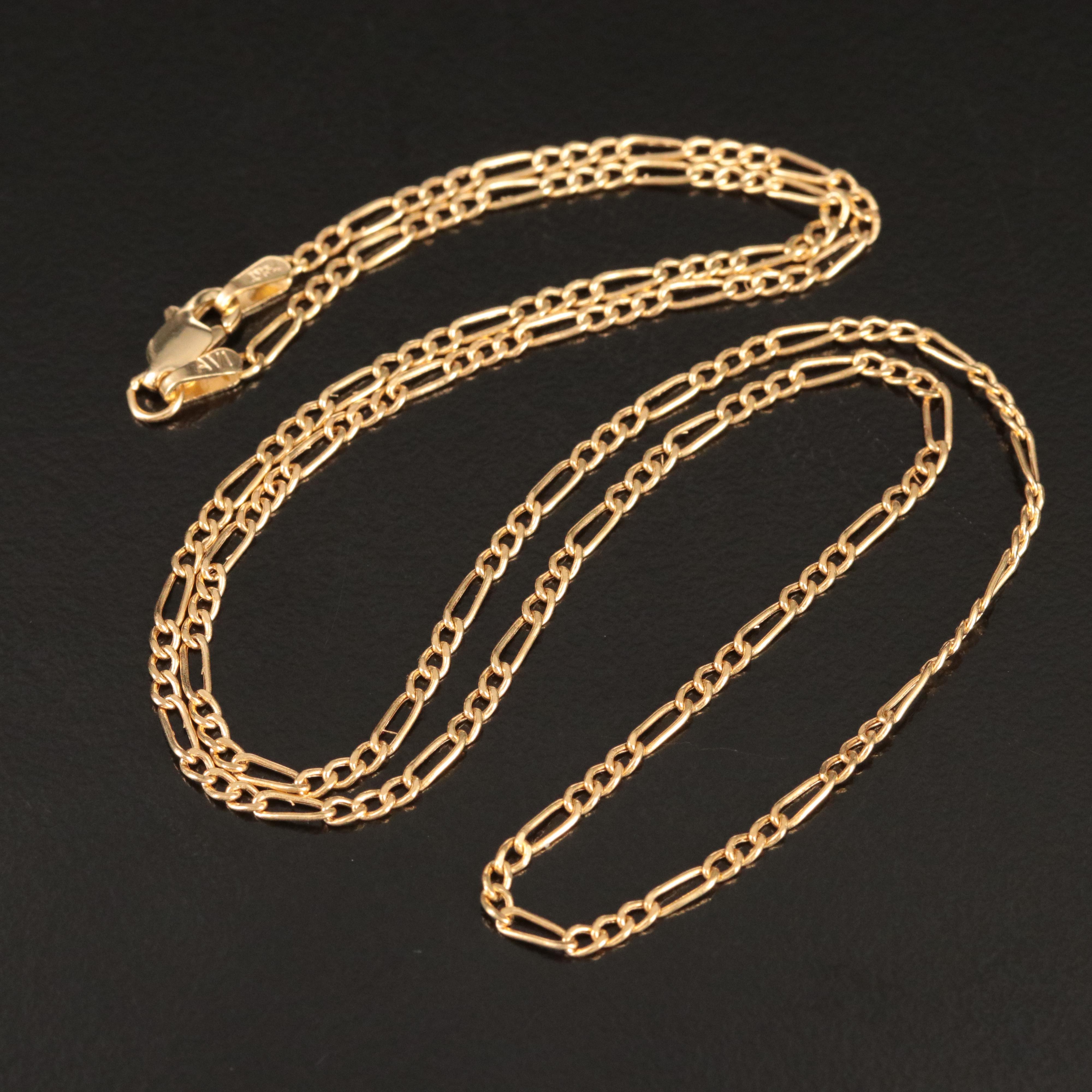 14K Figaro Link Necklace