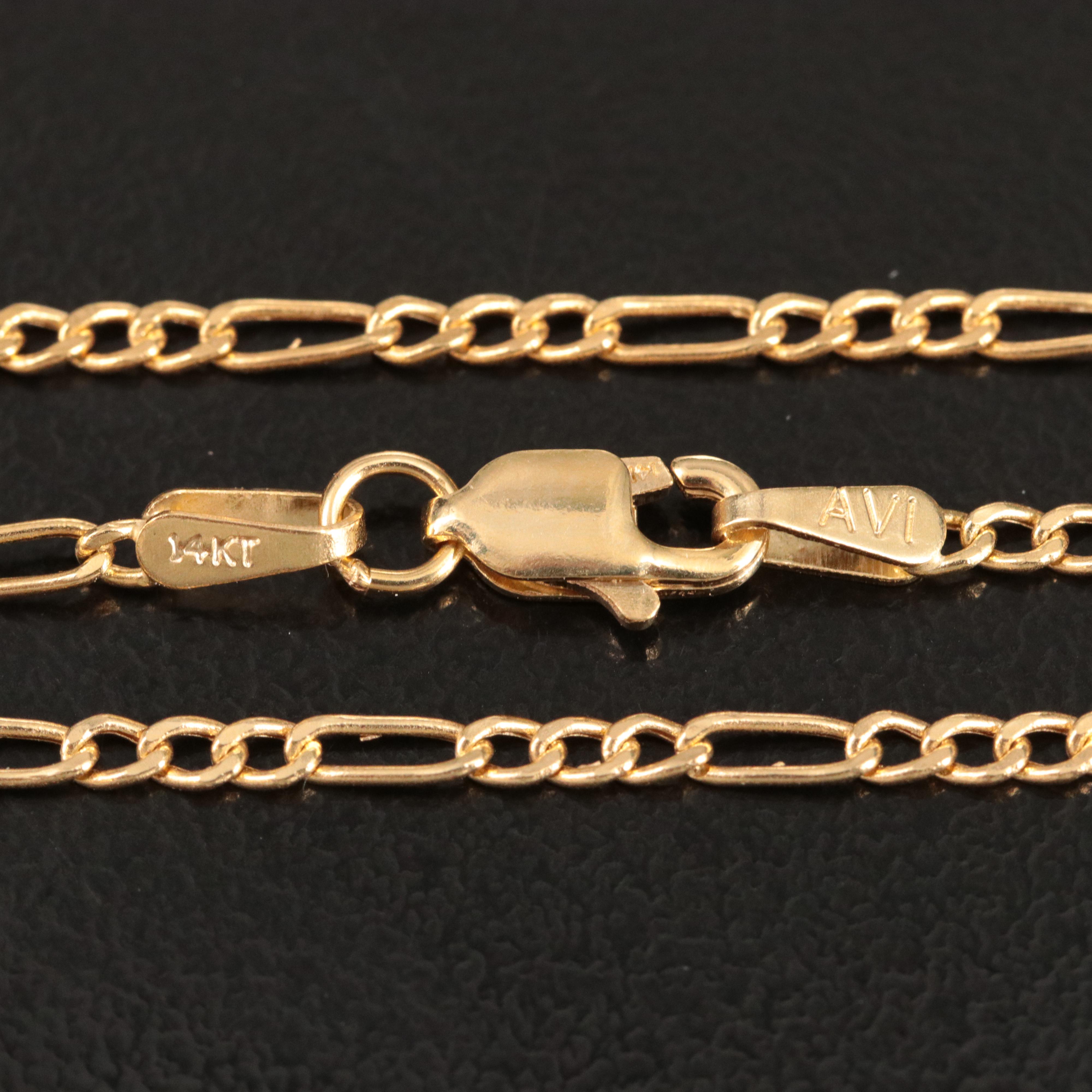 14K Figaro Link Necklace