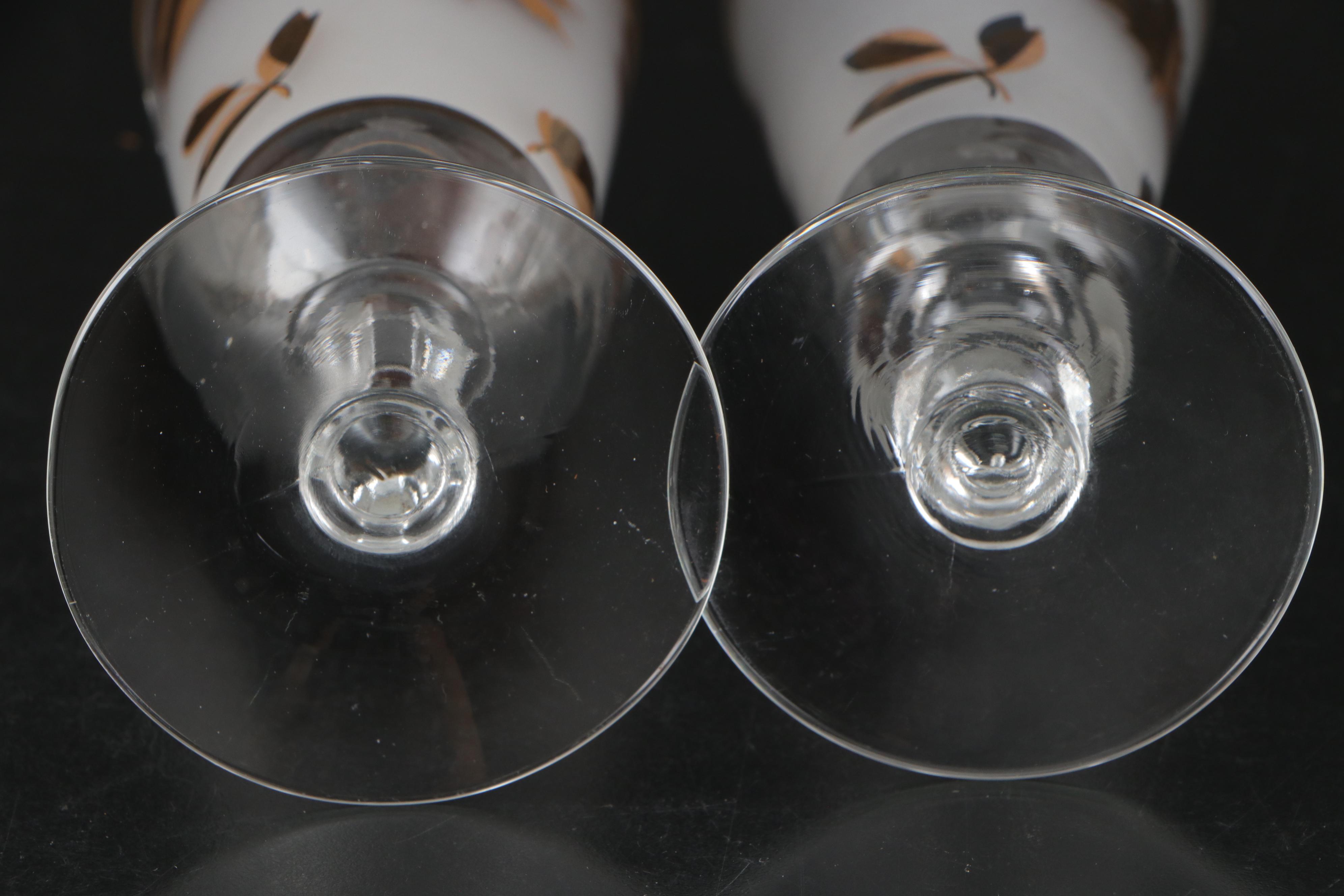 Libbey "Golden Foliage" Frosted Glass Drinkware, 1953-1978