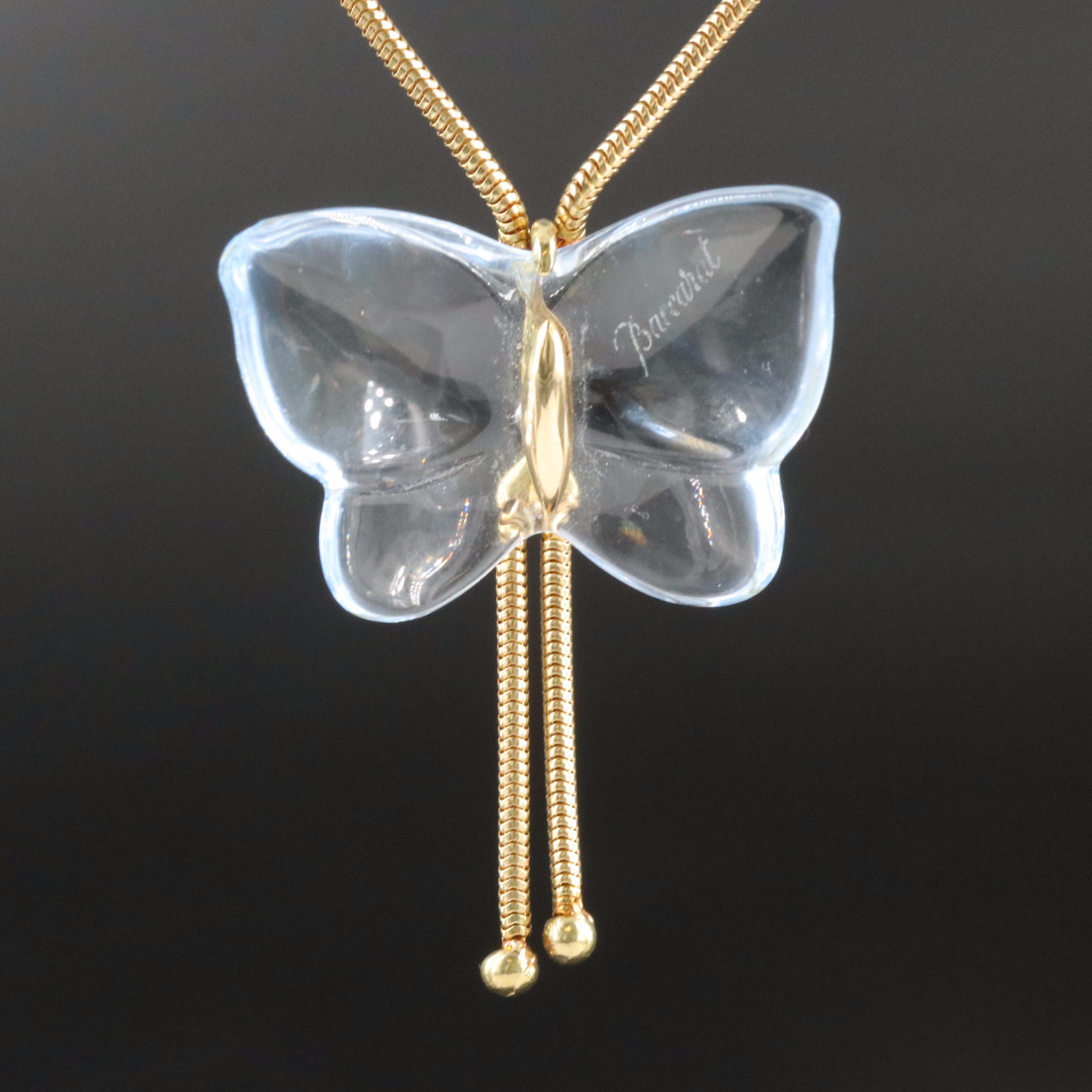 Baccarat 18K Crystal Butterfly Necklace