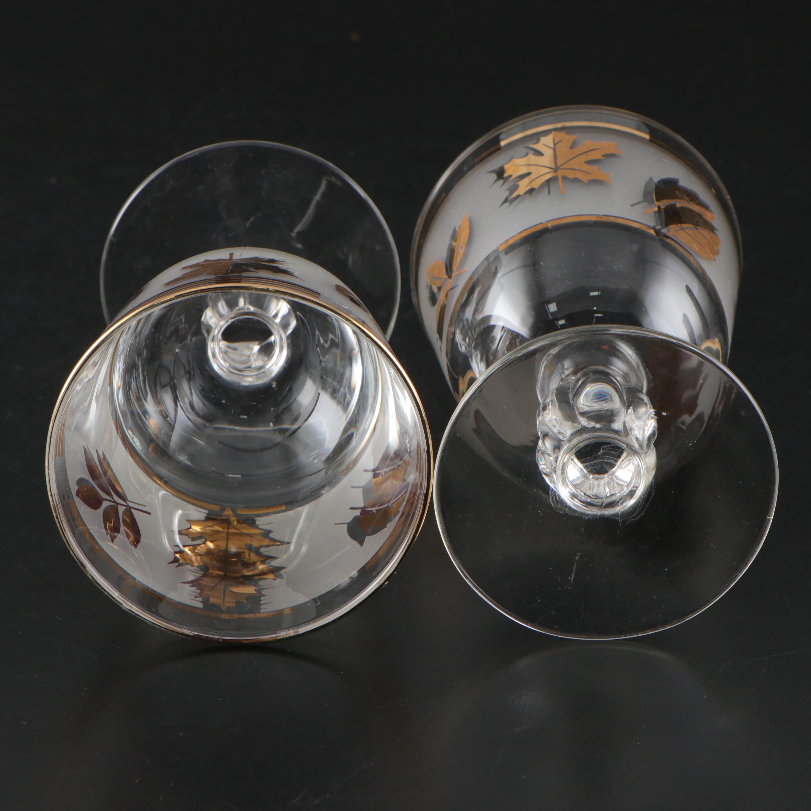 Libbey "Golden Foliage" Frosted Glass Drinkware, 1953-1978