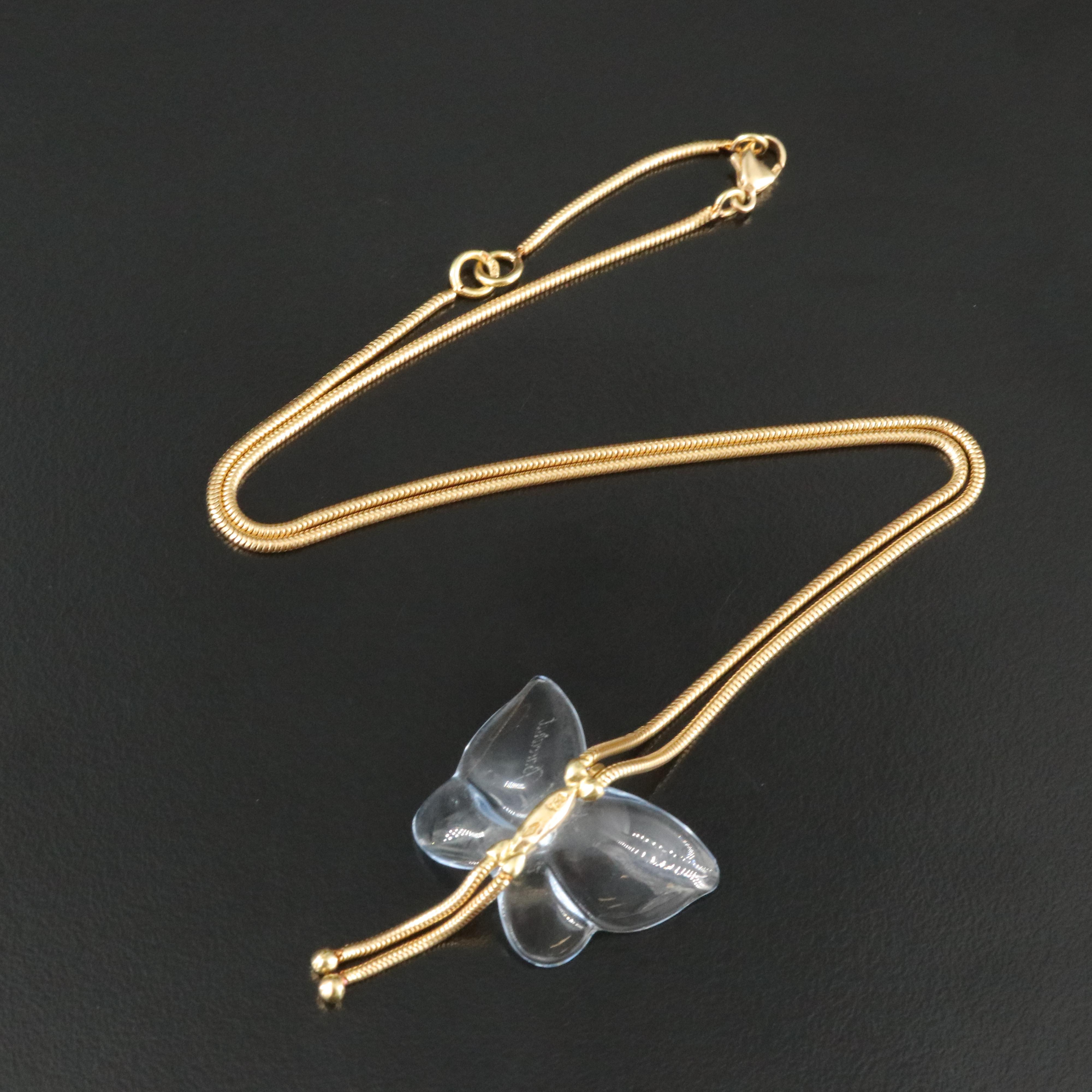Baccarat 18K Crystal Butterfly Necklace