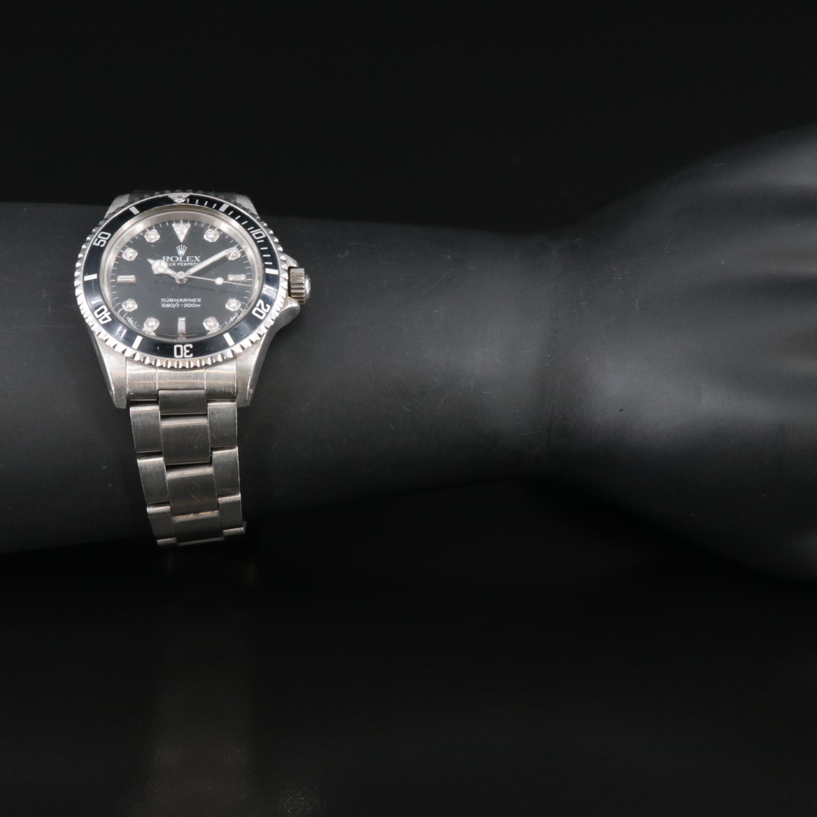 1985 Rolex Submariner Custom Diamond Dial and Bezel Watch