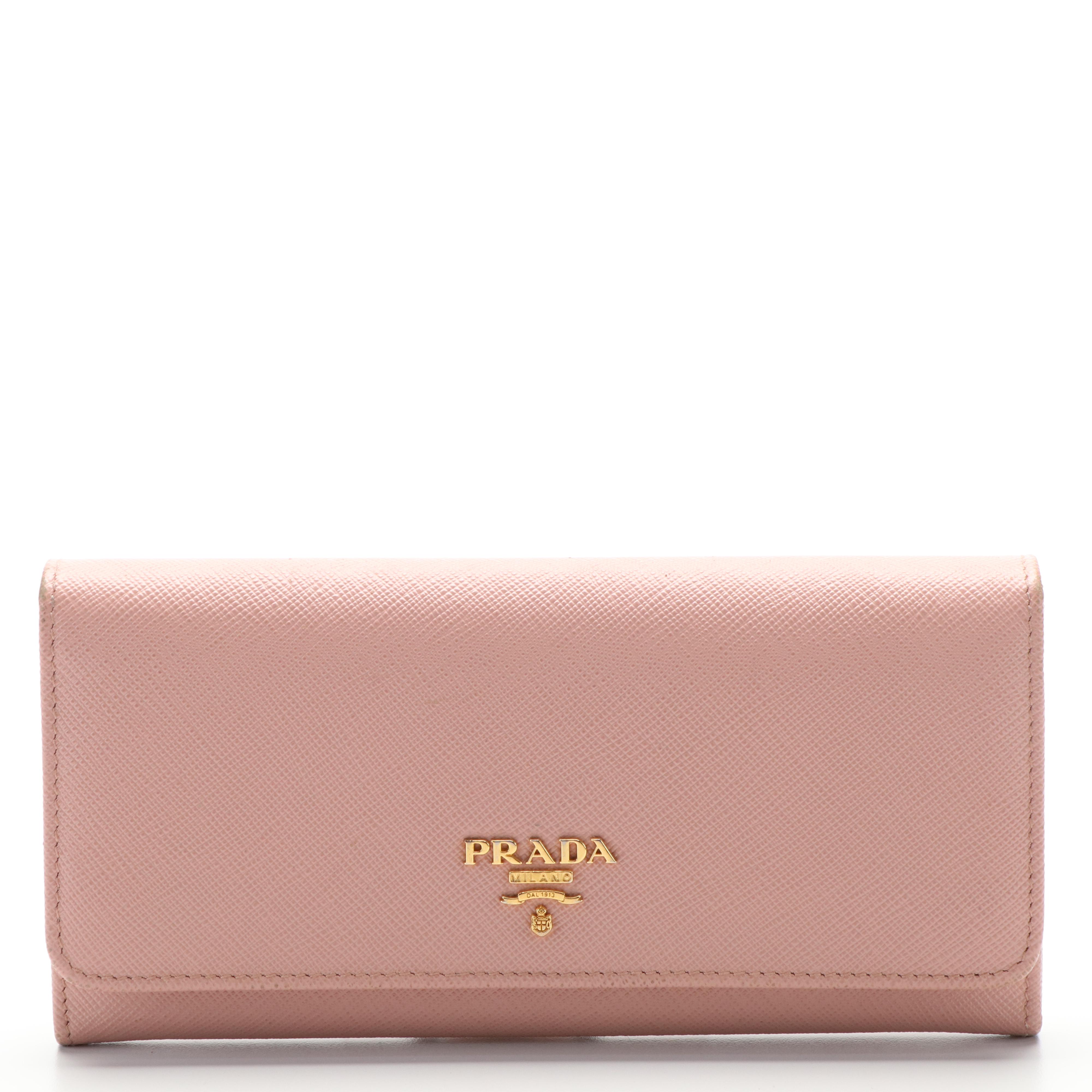 Prada Orchidea Saffiano Lux Leather Continental Wallet