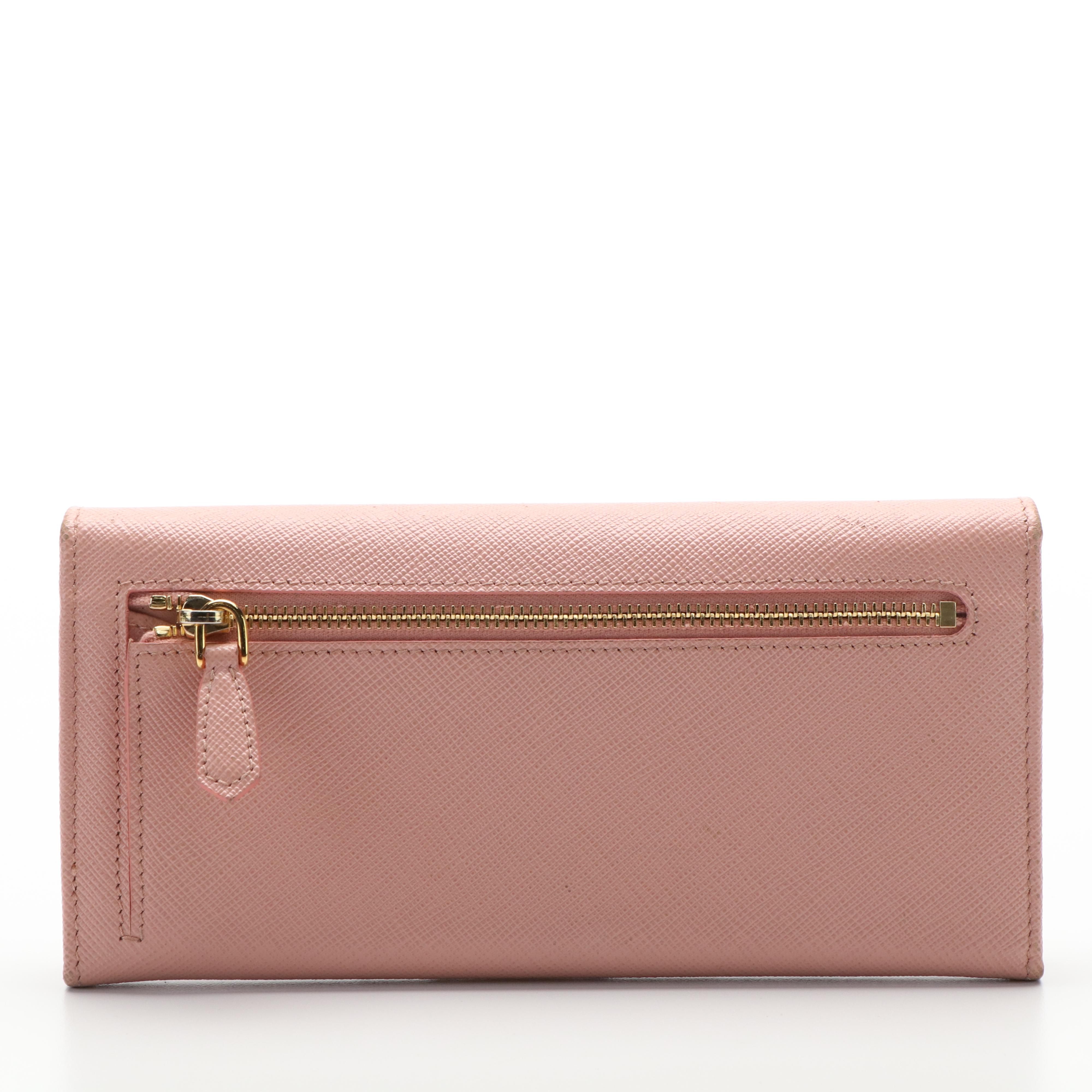 Prada Orchidea Saffiano Lux Leather Continental Wallet