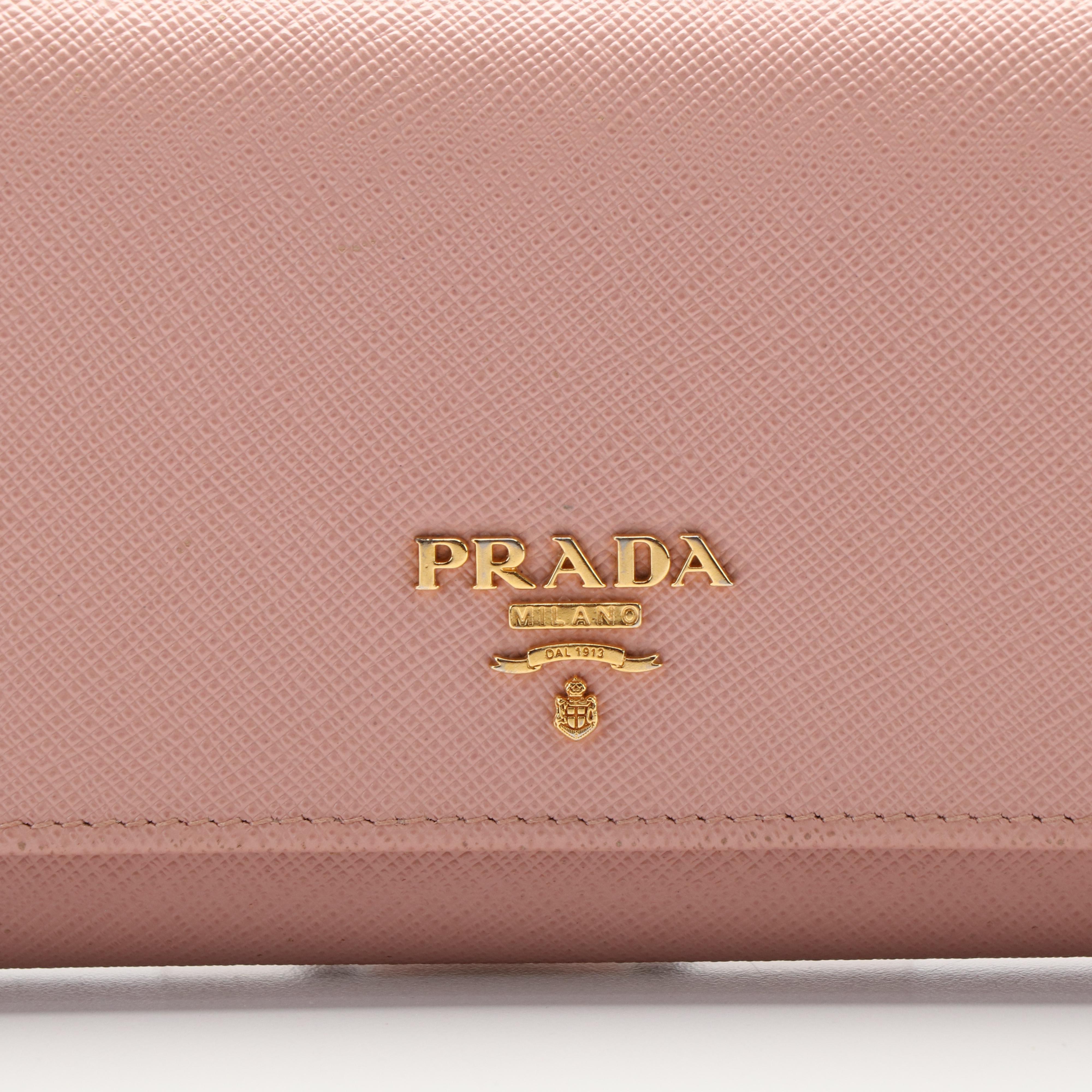 Prada Orchidea Saffiano Lux Leather Continental Wallet