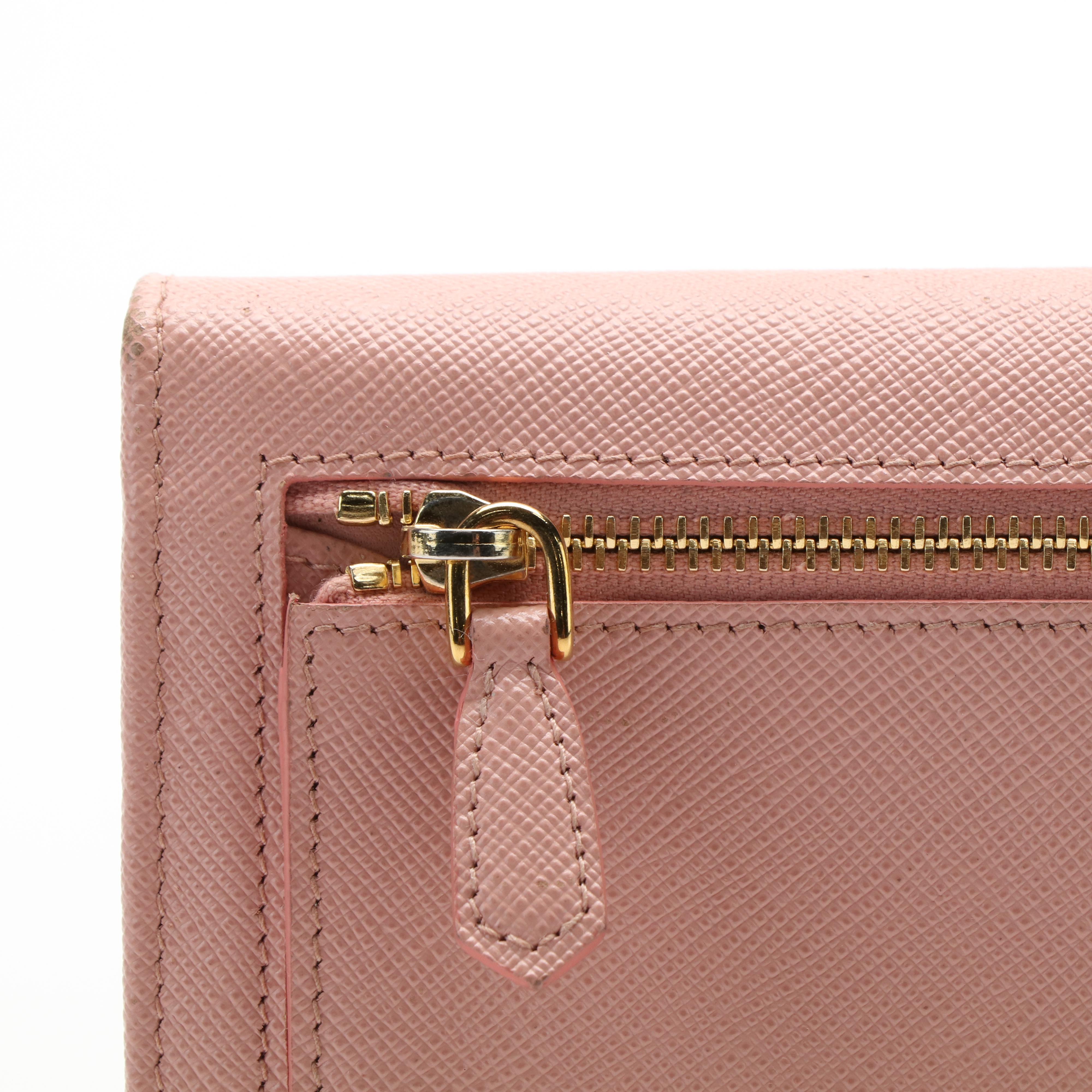 Prada Orchidea Saffiano Lux Leather Continental Wallet