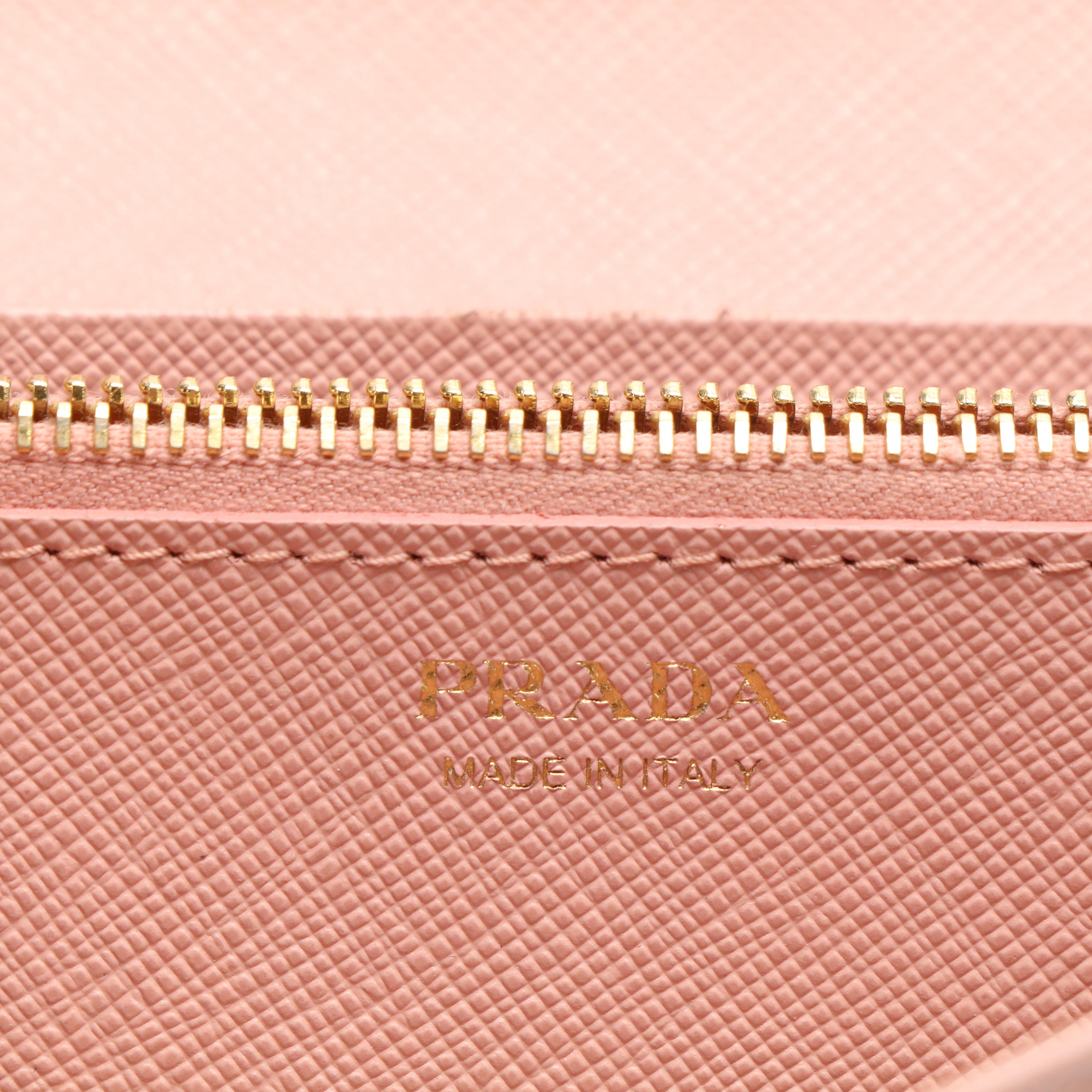 Prada Orchidea Saffiano Lux Leather Continental Wallet
