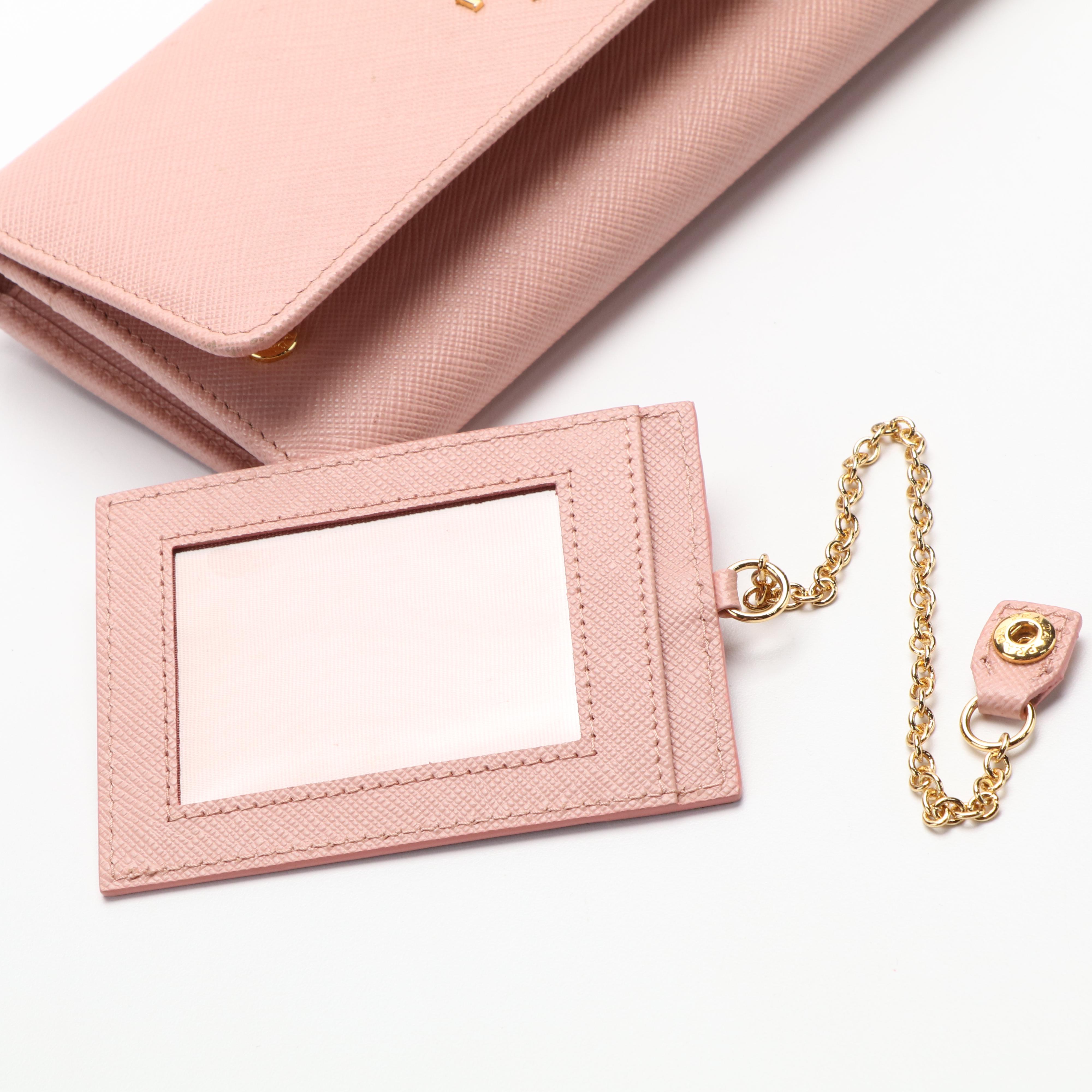 Prada Orchidea Saffiano Lux Leather Continental Wallet