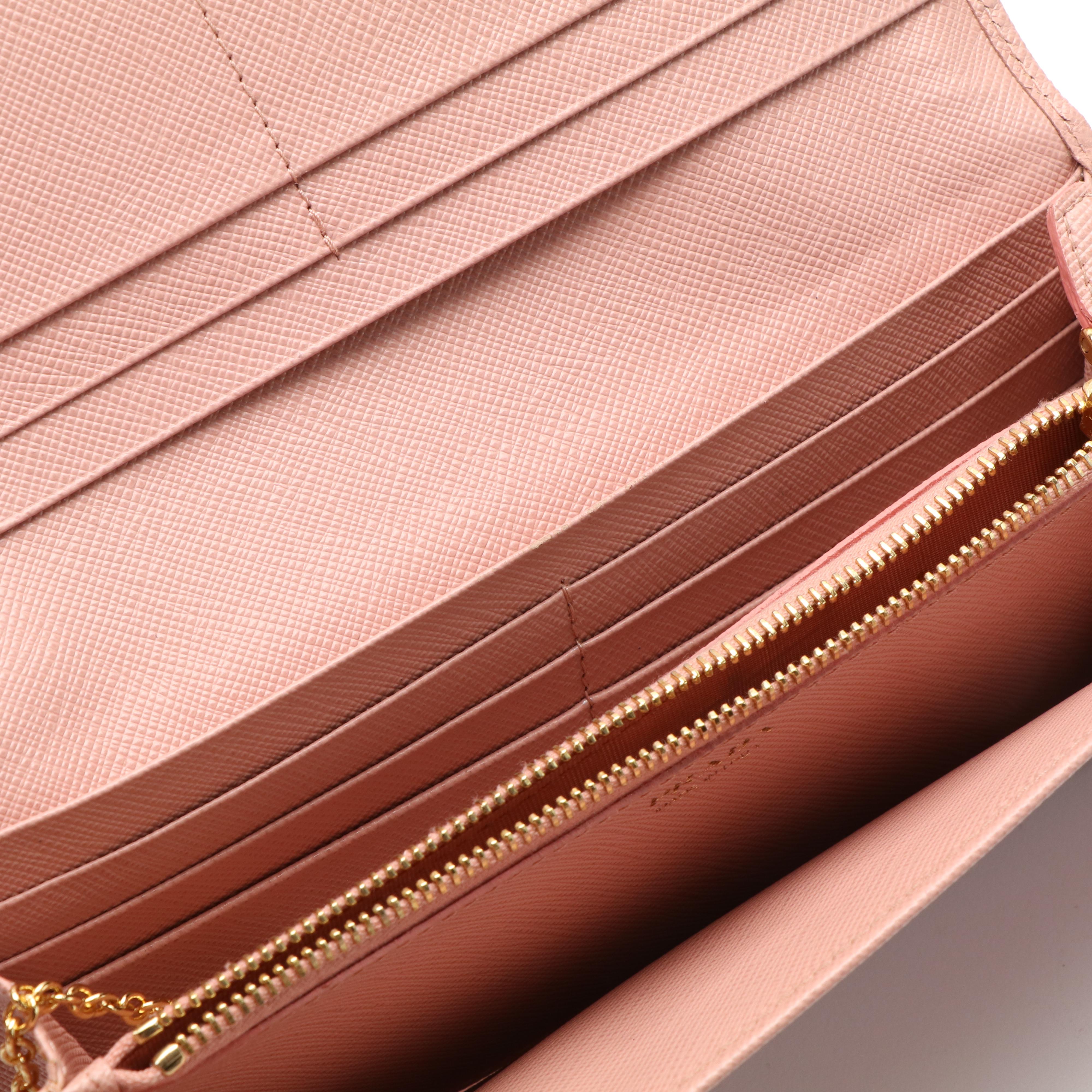 Prada Orchidea Saffiano Lux Leather Continental Wallet