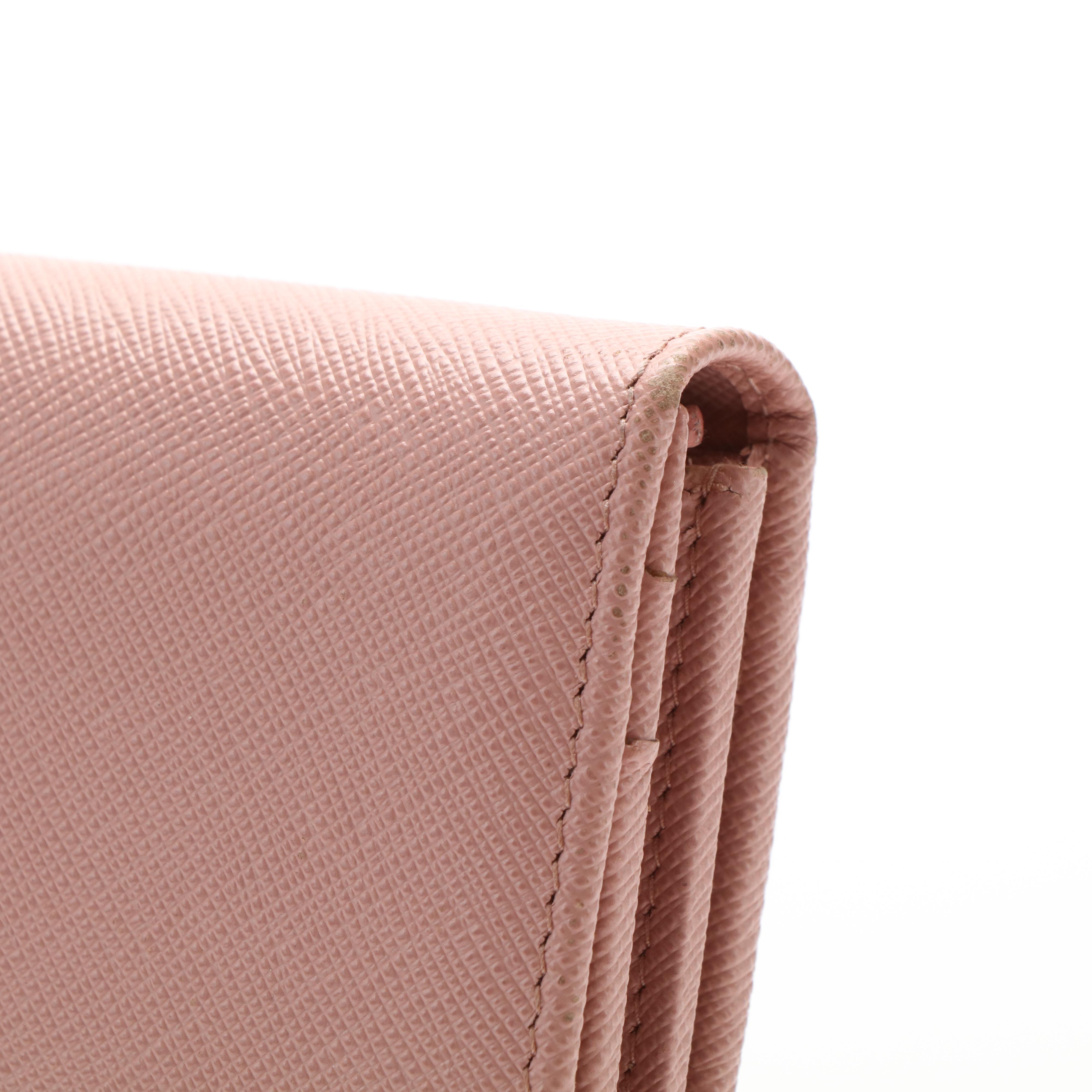 Prada Orchidea Saffiano Lux Leather Continental Wallet