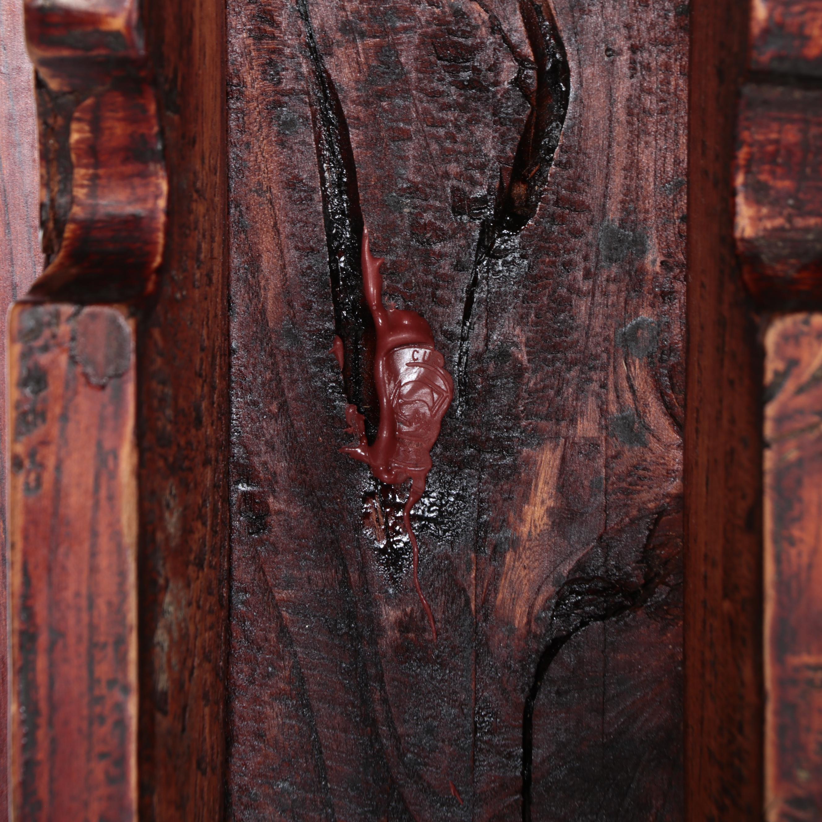 Chinese Carved Elm Gate Bench
