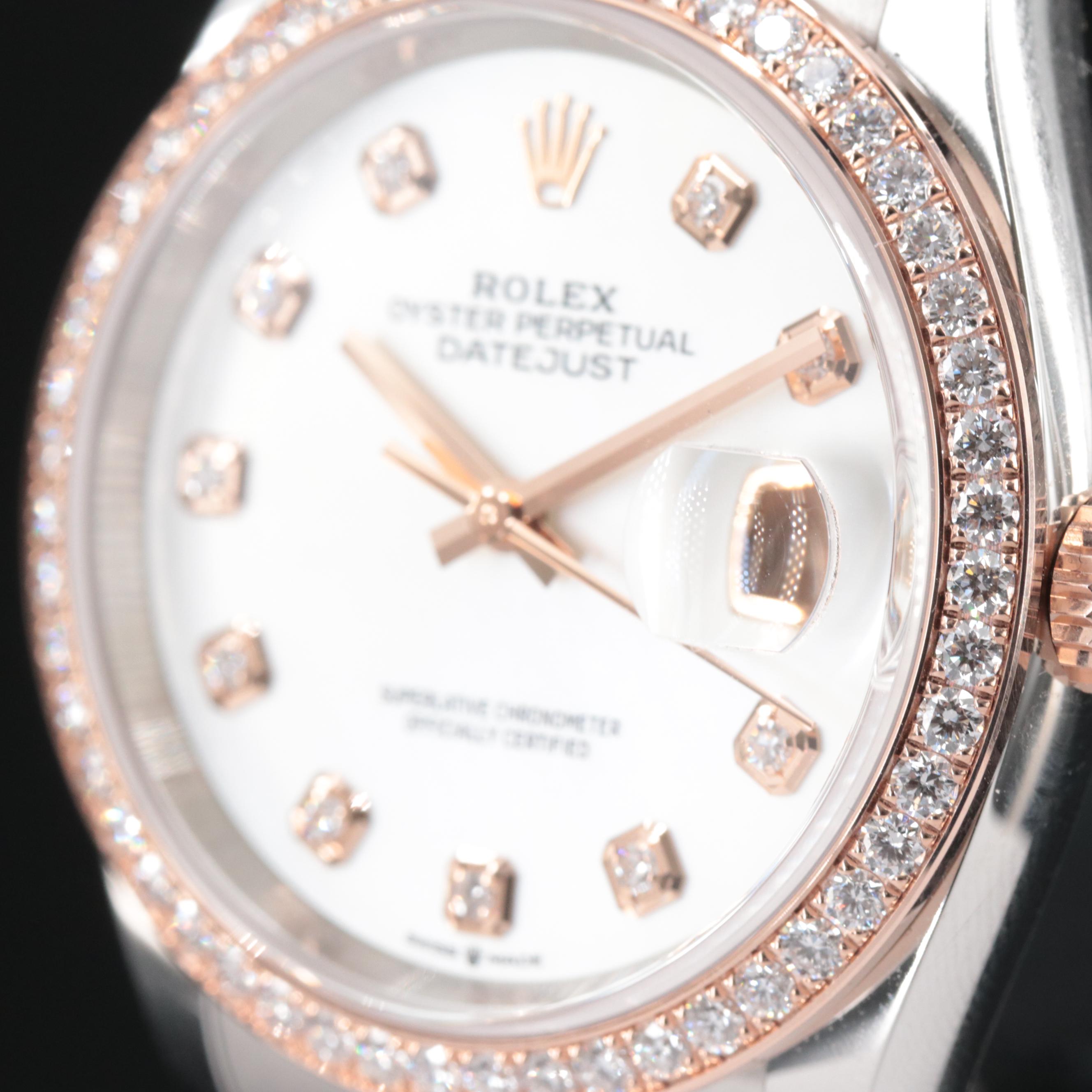 Rolex 18K Everose and Steelinox Factory 1.58 CTW Diamond Datejust Watch