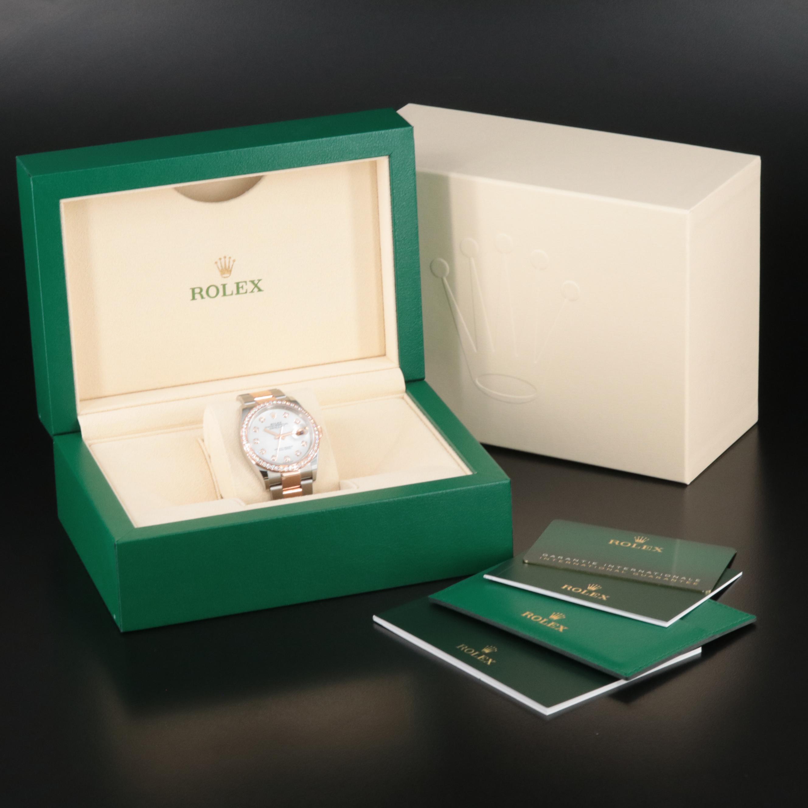 Rolex 18K Everose and Steelinox Factory 1.58 CTW Diamond Datejust Watch