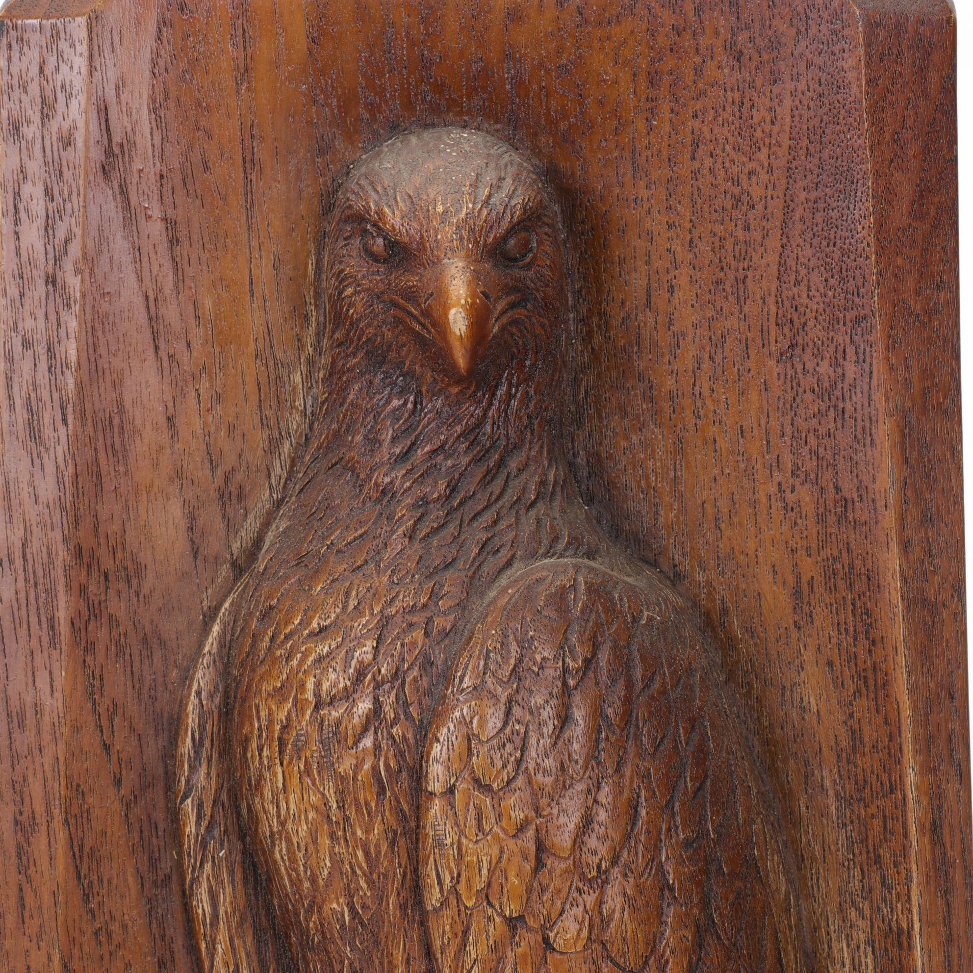 Karl Rothammer Carved Wooden Eagle Plaque