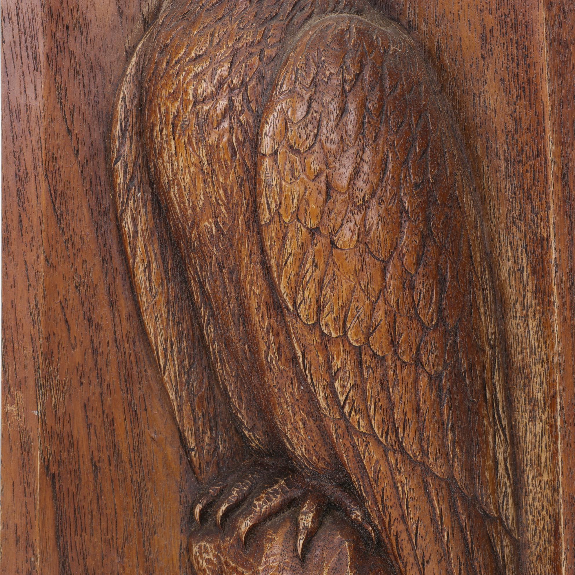 Karl Rothammer Carved Wooden Eagle Plaque