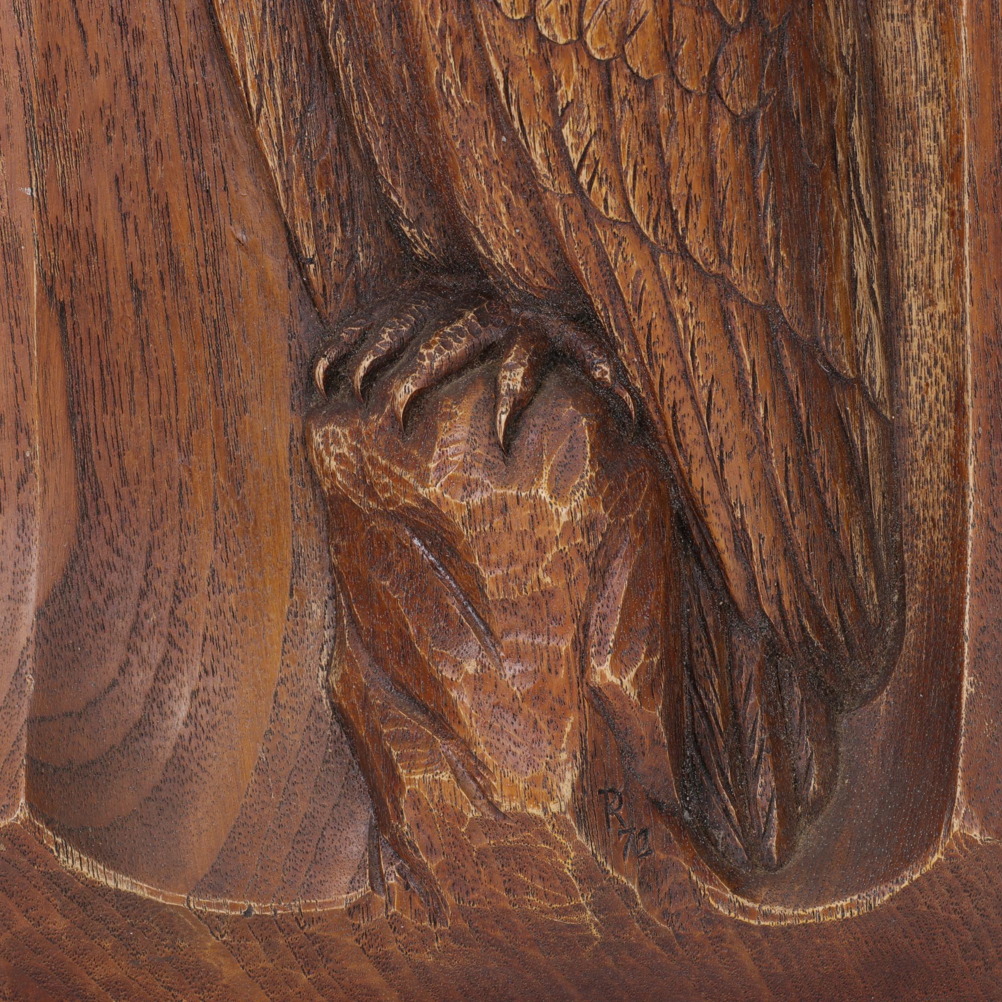Karl Rothammer Carved Wooden Eagle Plaque