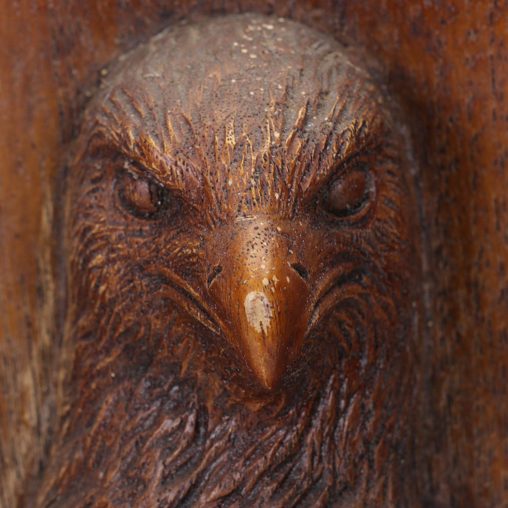 Karl Rothammer Carved Wooden Eagle Plaque