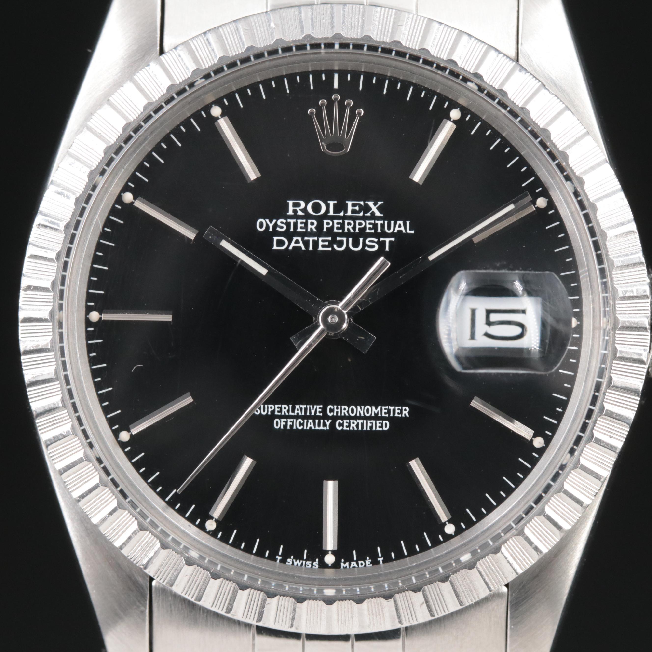 1987 Rolex Datejust 36MM Stainless Steel Automatic Watch