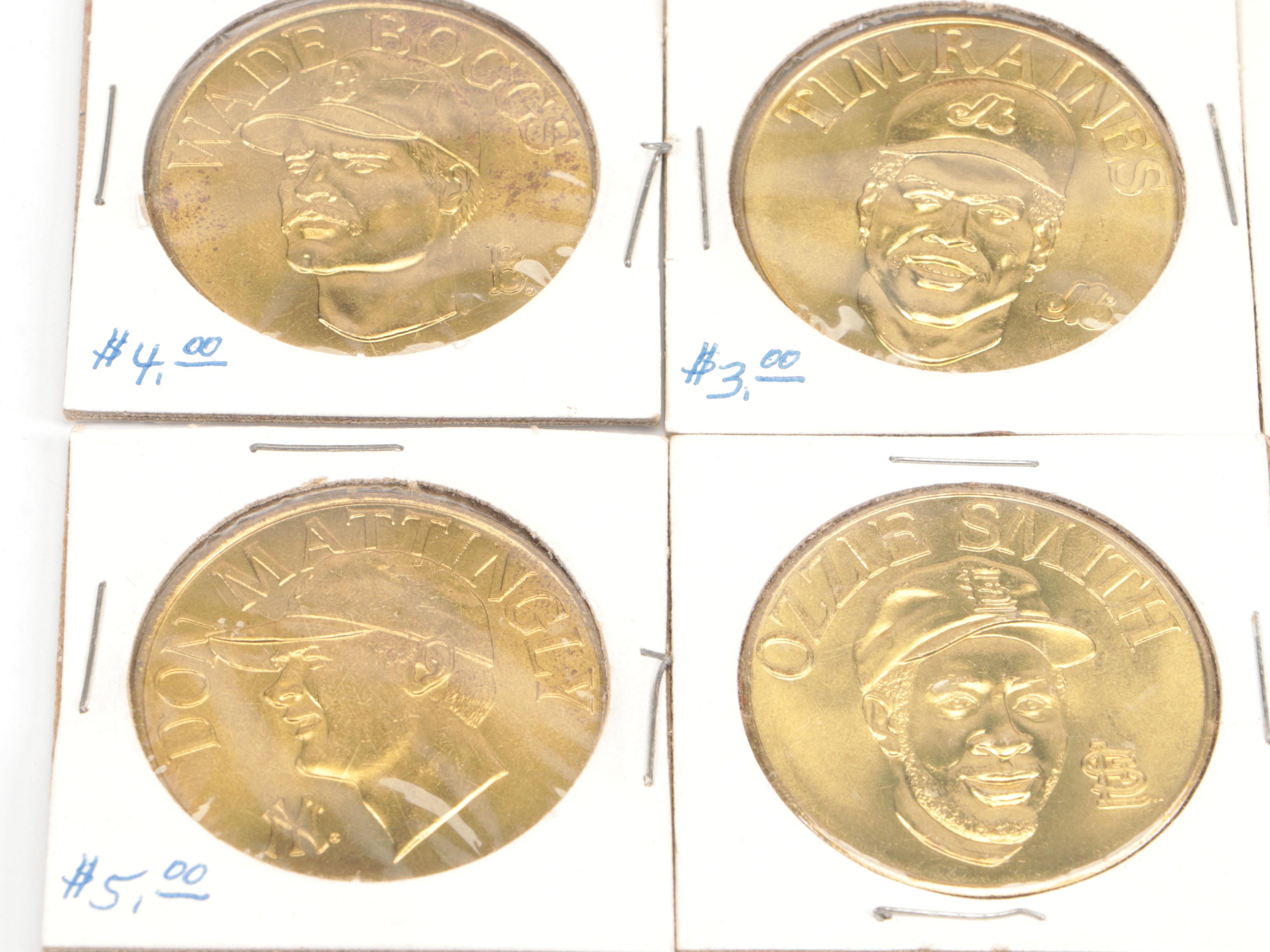 1990 Bandai Baseball Coins Featuring Wade Boggs, Bo Jackson, and More