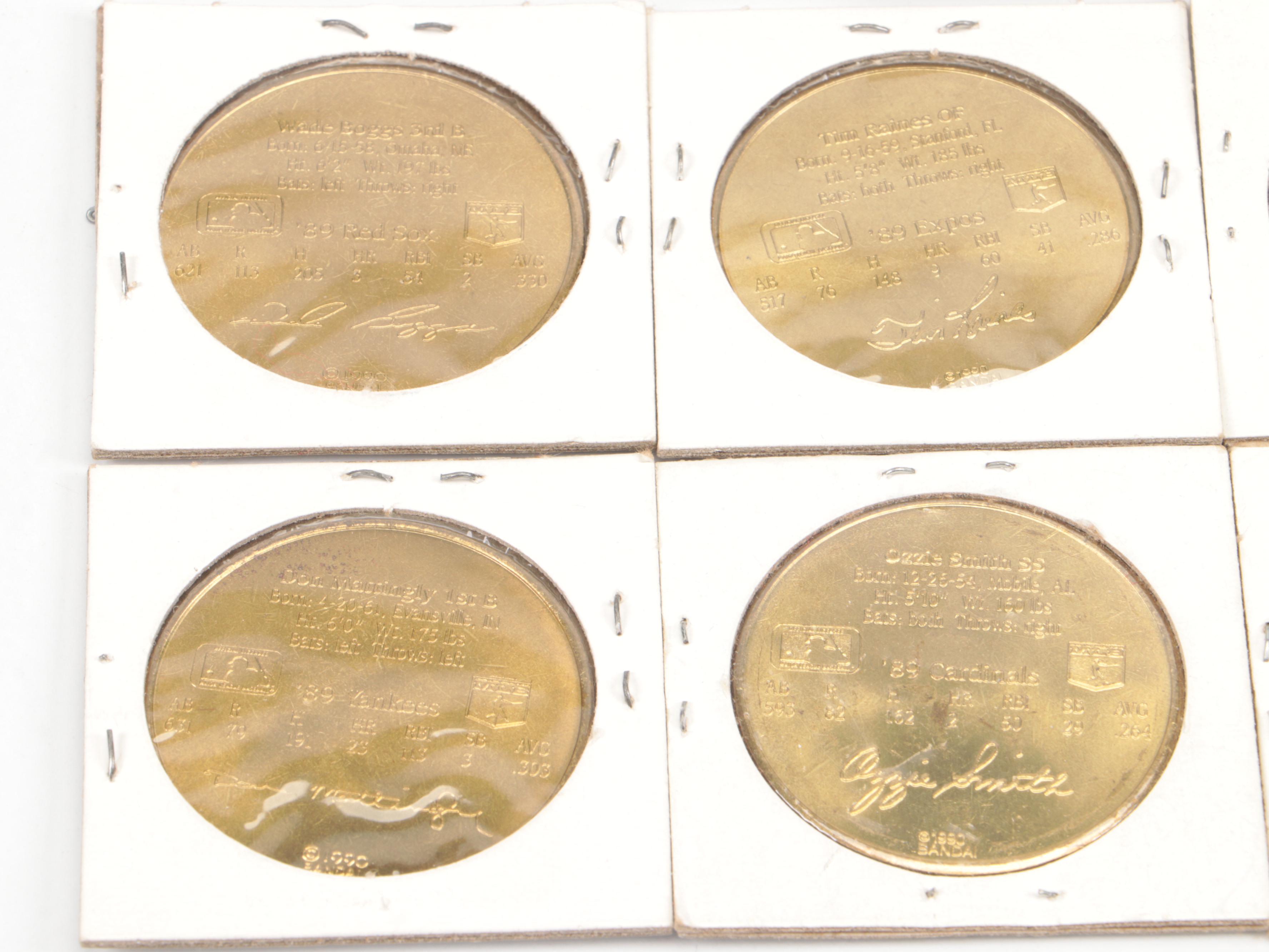 1990 Bandai Baseball Coins Featuring Wade Boggs, Bo Jackson, and More