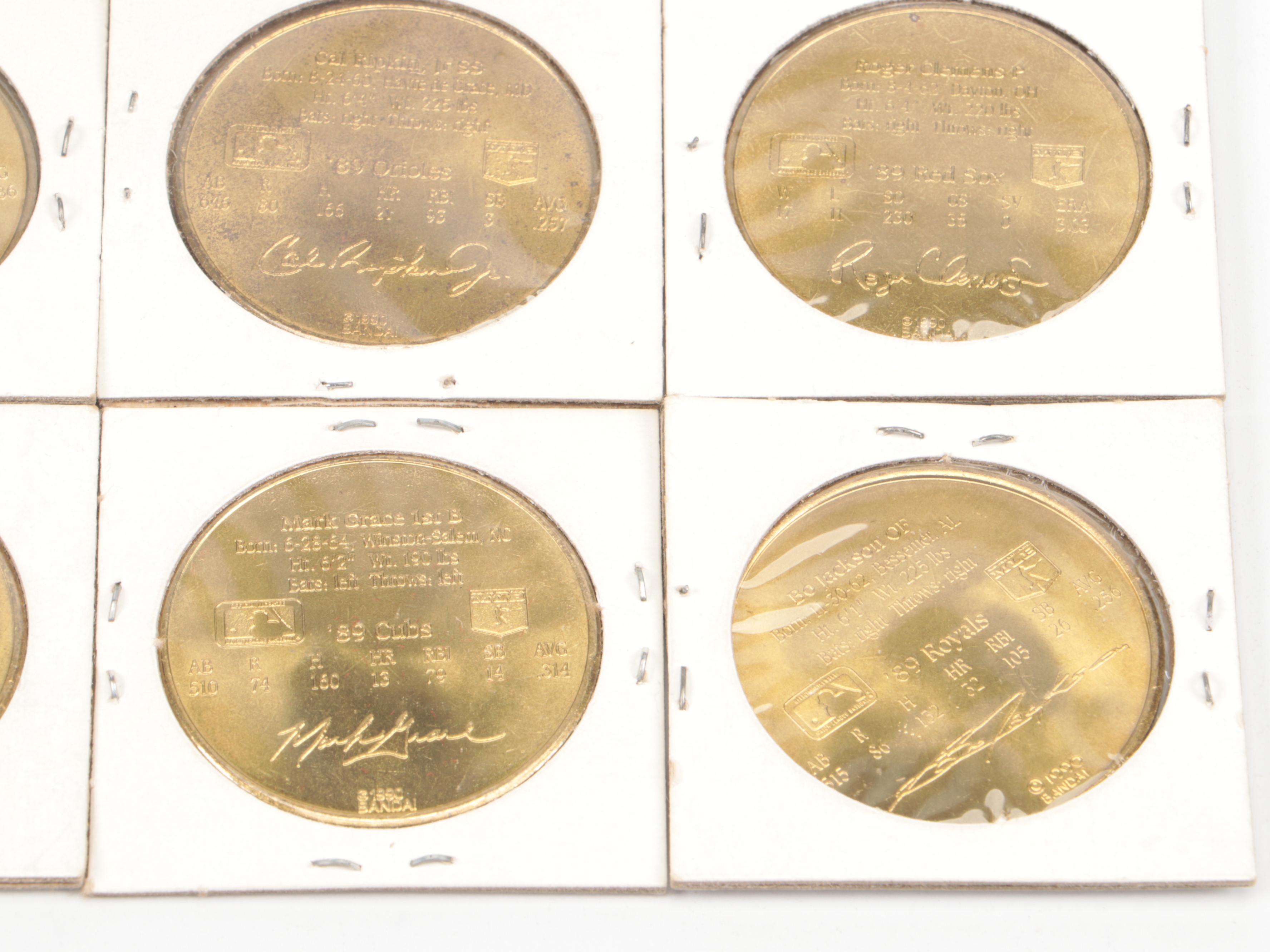 1990 Bandai Baseball Coins Featuring Wade Boggs, Bo Jackson, and More