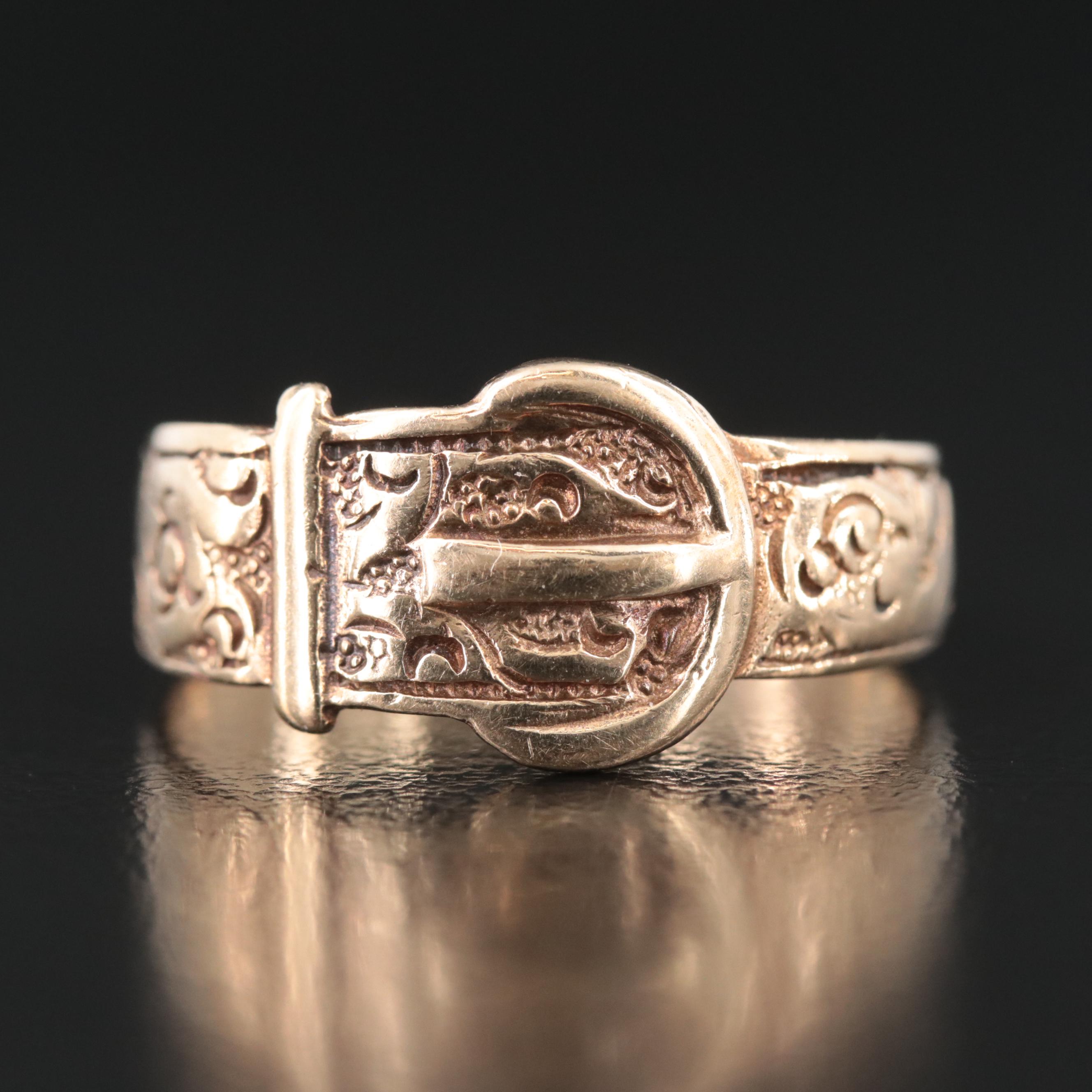 Victorian 9K Buckle Ring