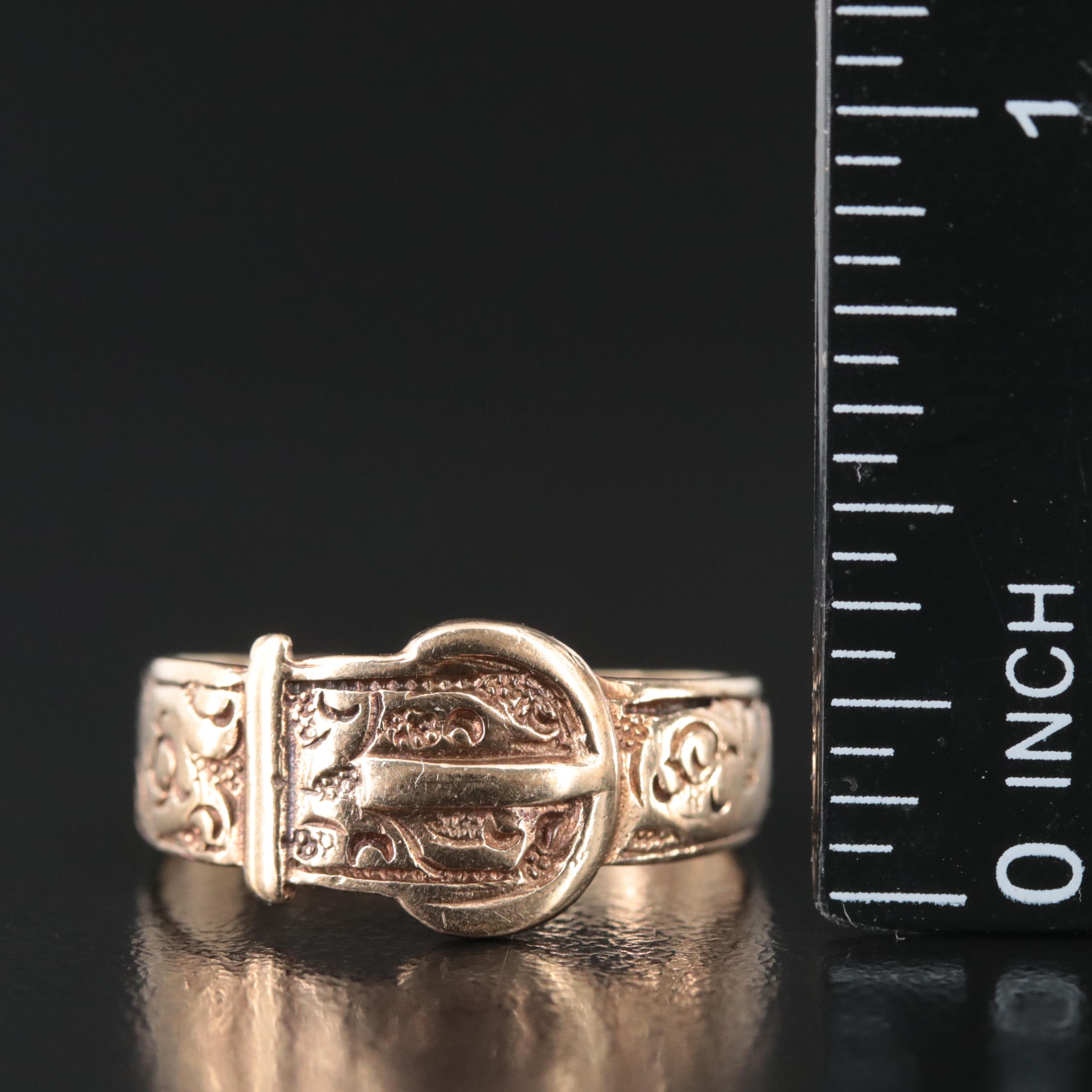 Victorian 9K Buckle Ring