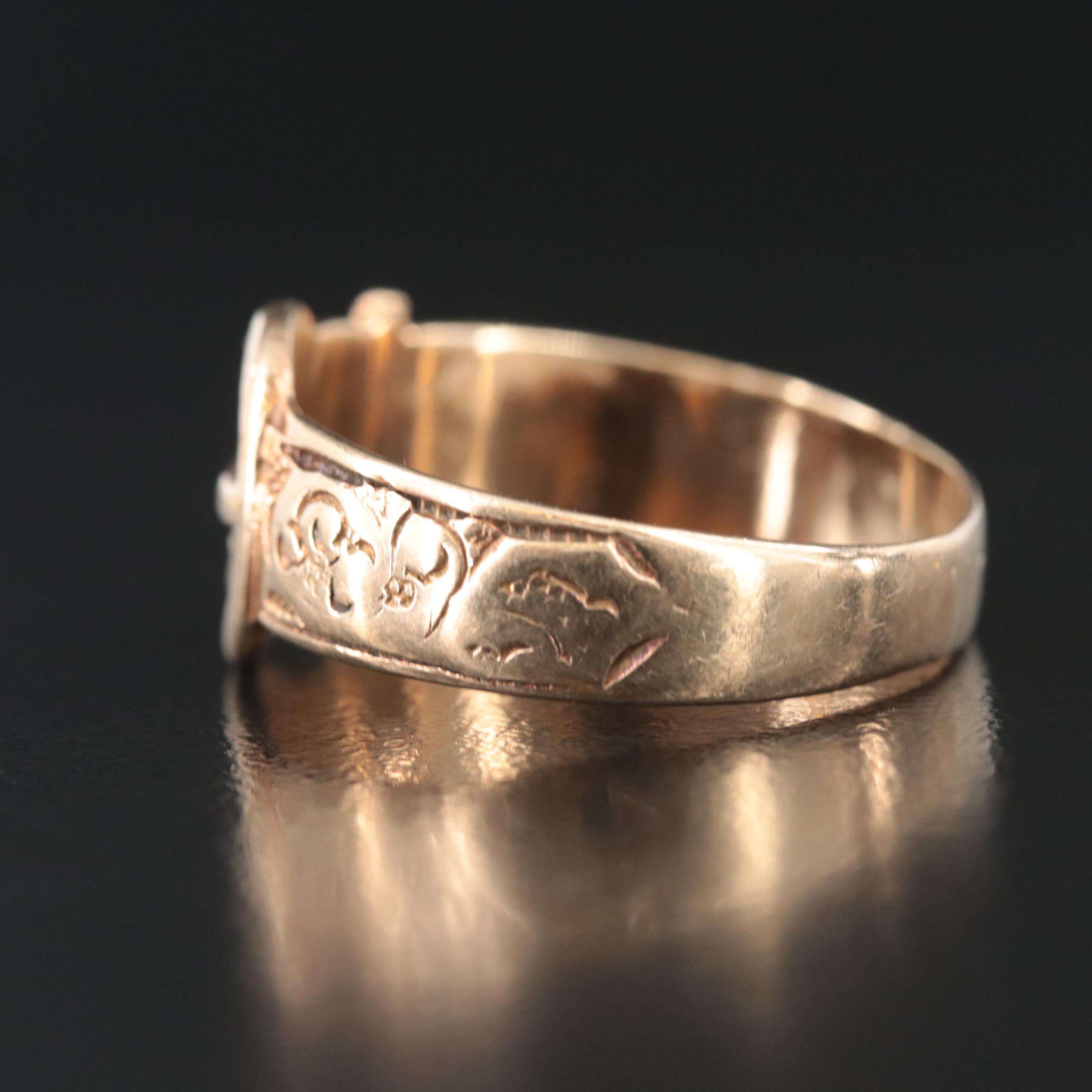 Victorian 9K Buckle Ring