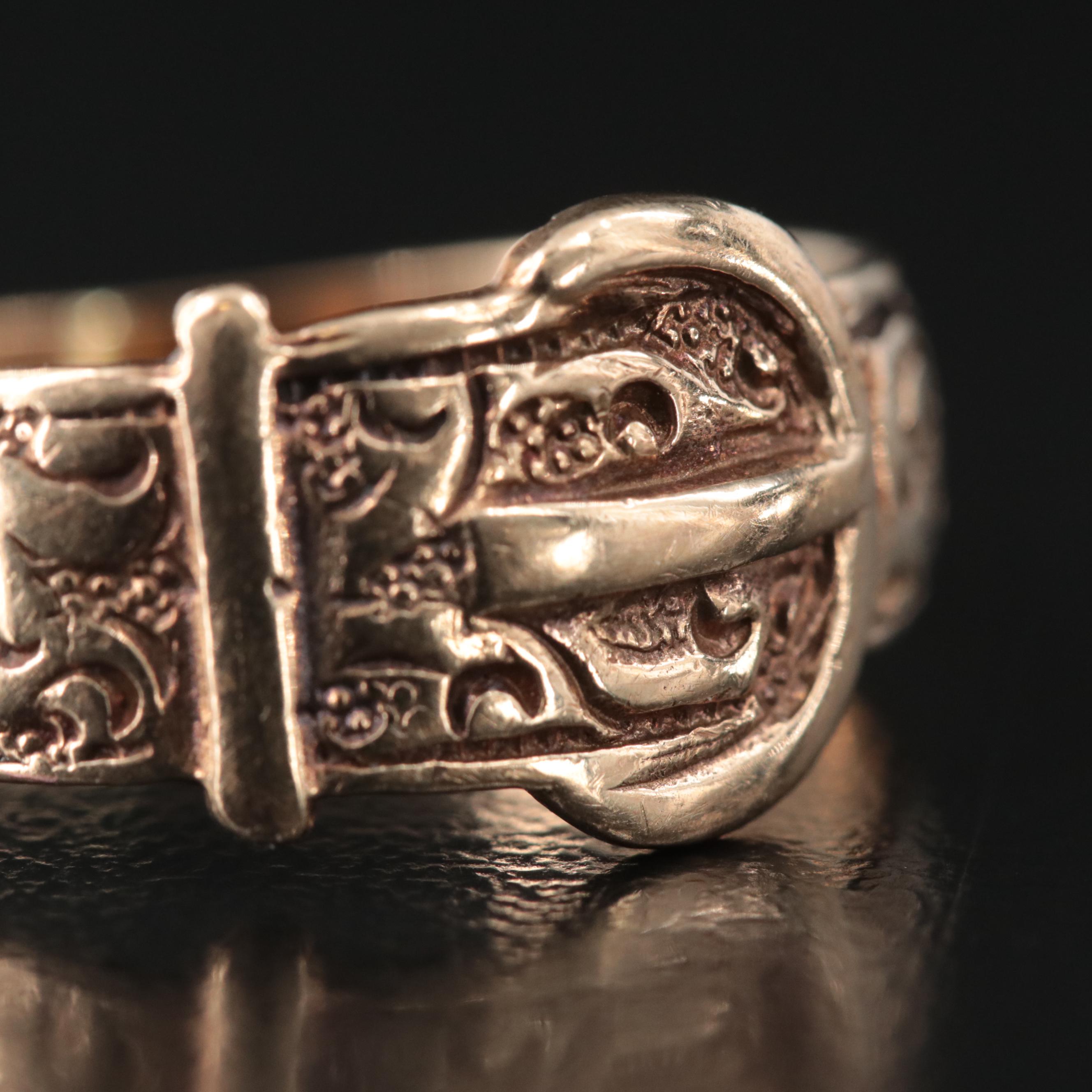Victorian 9K Buckle Ring