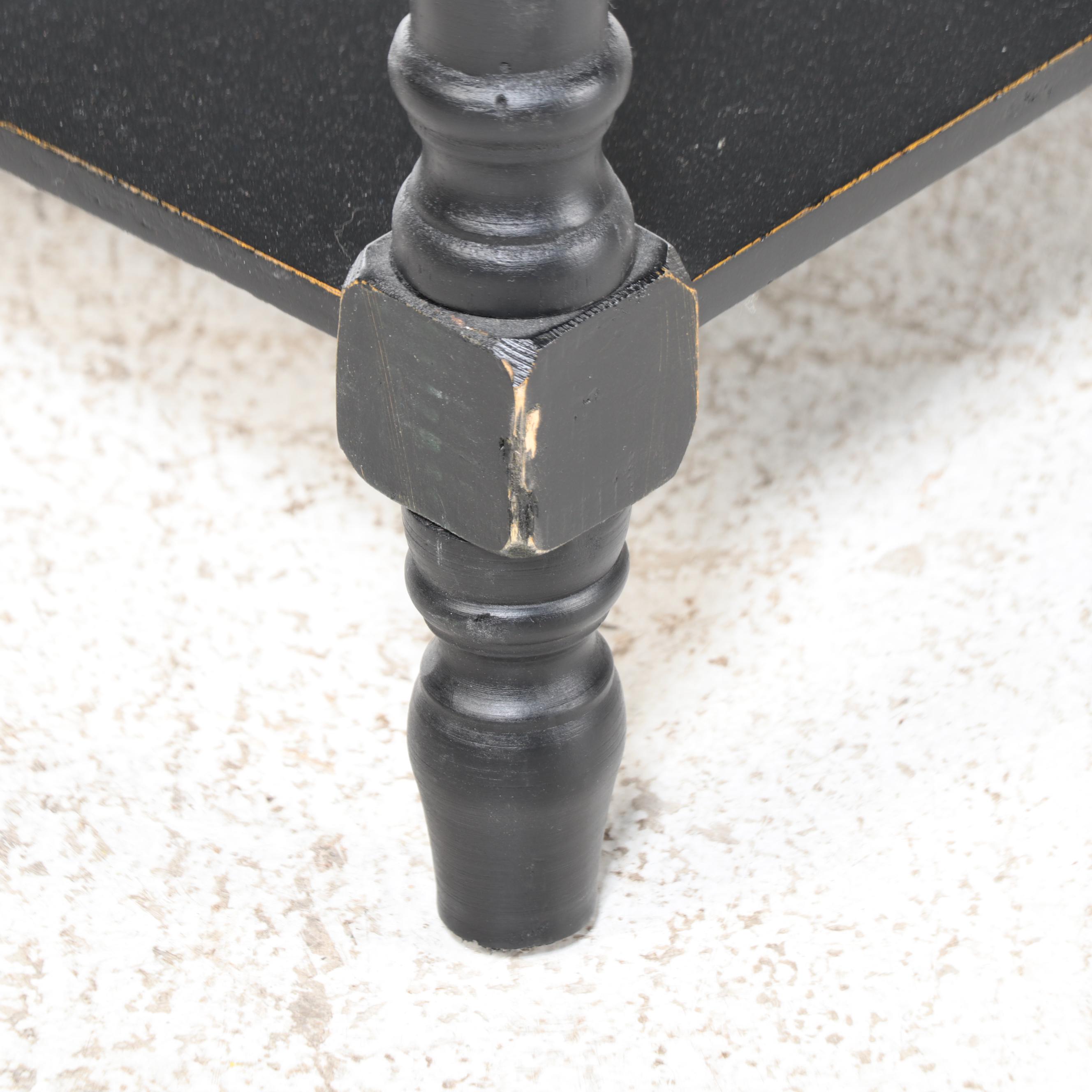 American Primitive Style Ebonized Two-Tier Bar-Height Console Table