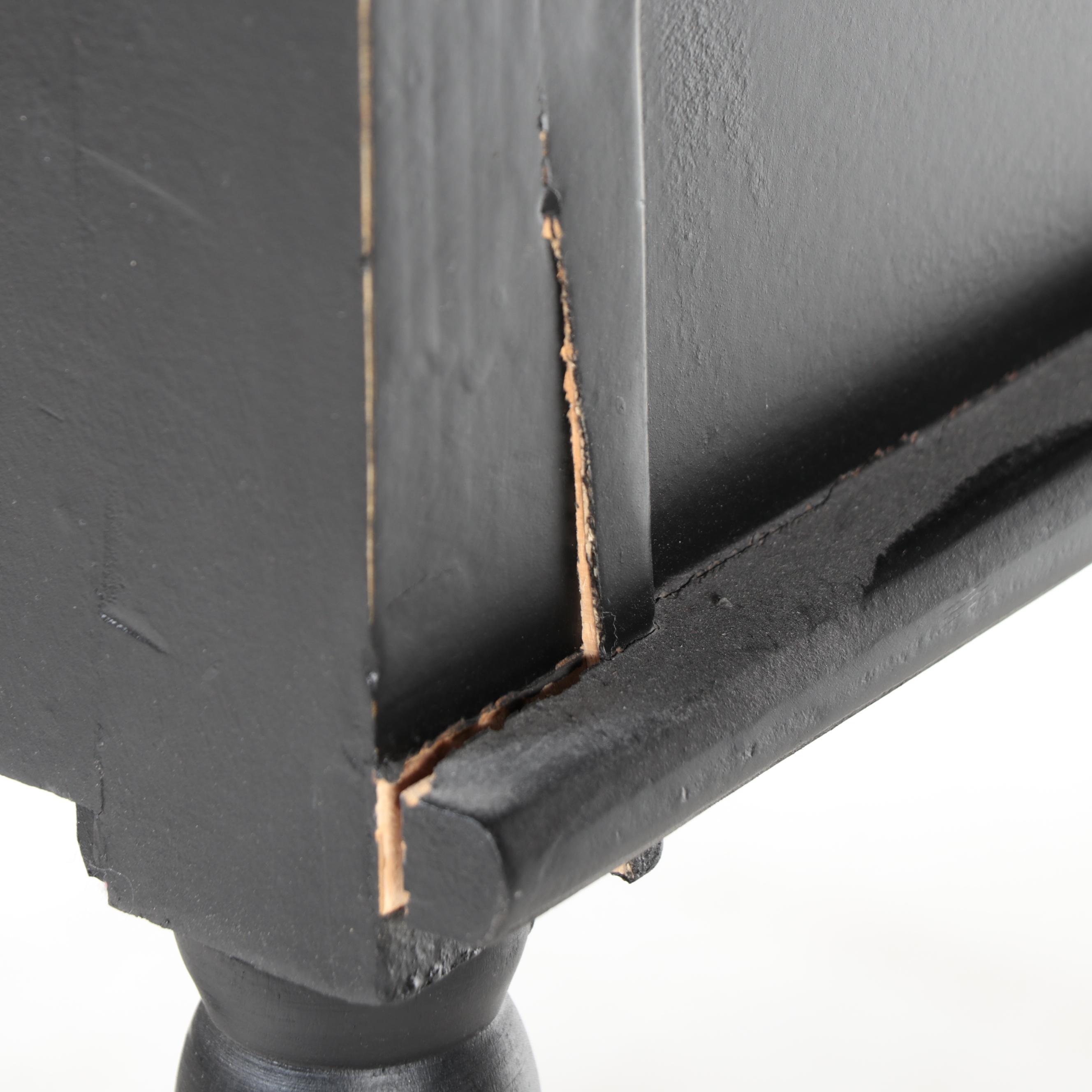 American Primitive Style Ebonized Two-Tier Bar-Height Console Table