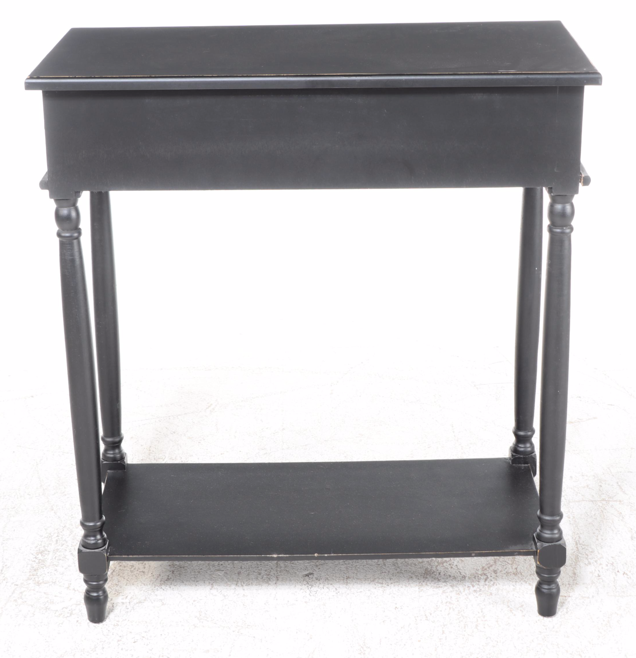 American Primitive Style Ebonized Two-Tier Bar-Height Console Table