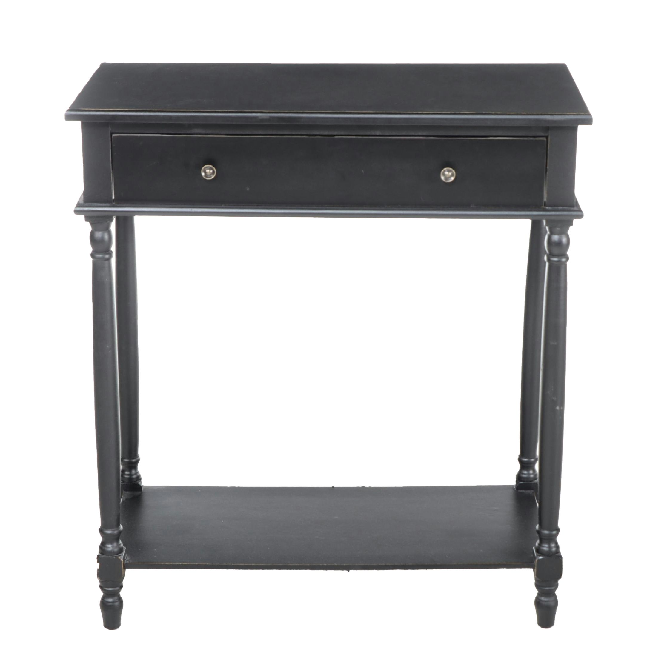 American Primitive Style Ebonized Two-Tier Bar-Height Console Table