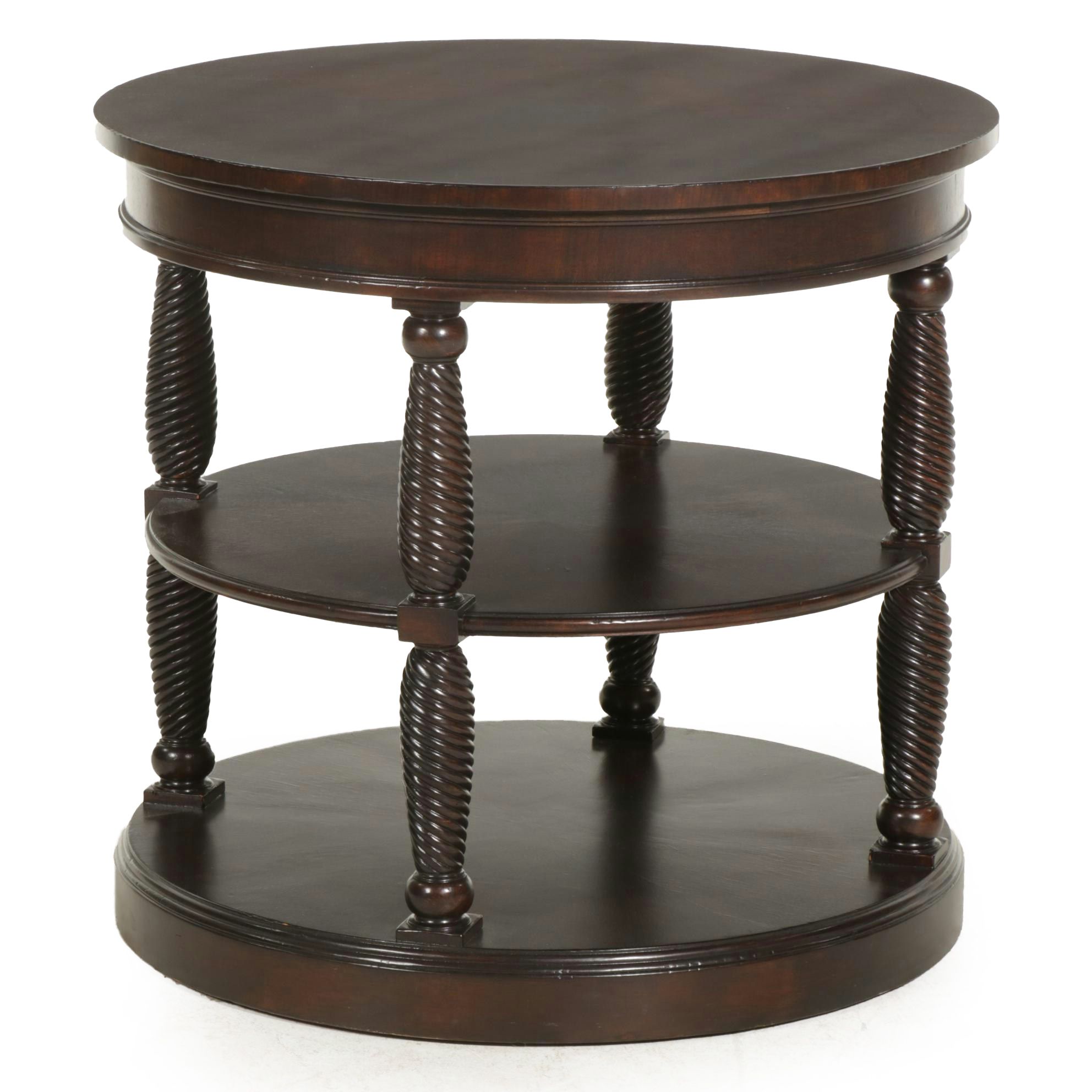 Henredon Furniture Industries Three-Tiered Wooden End Table