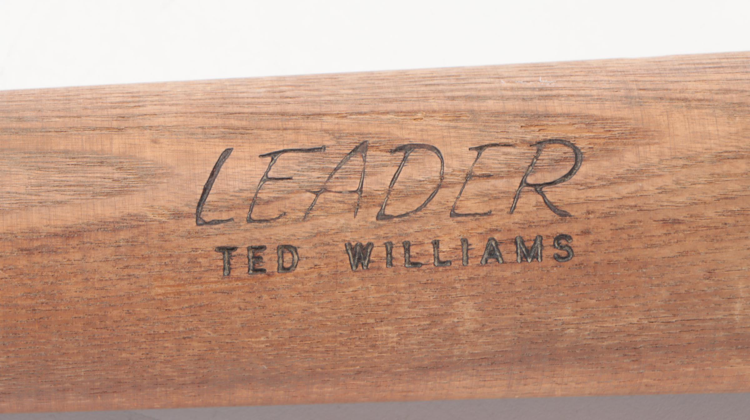 Ted Williams Player Model Baseball Bat with Boston Red Sox Framed Print