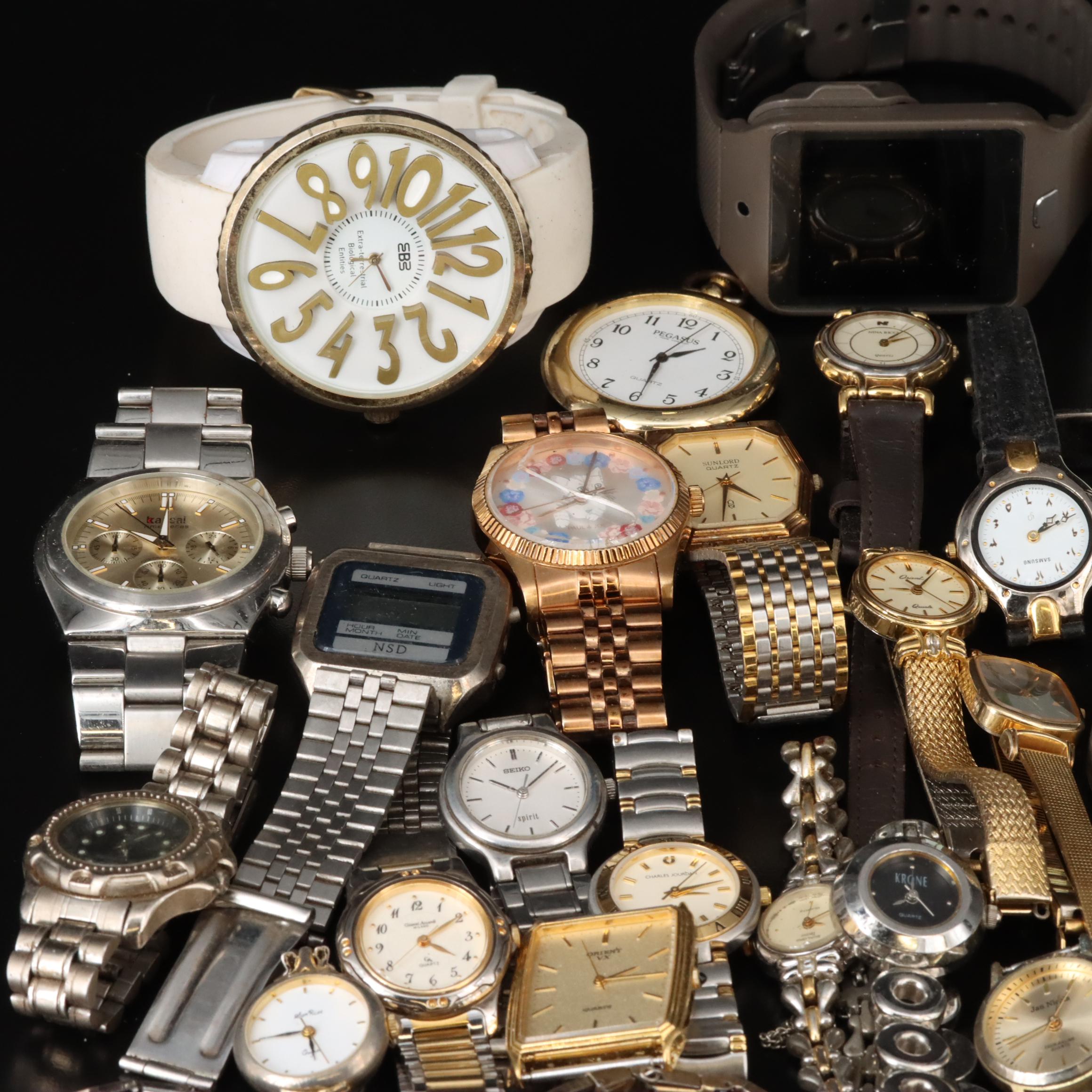 Assortment of Watches and Watches Featuring Seiko and Disney