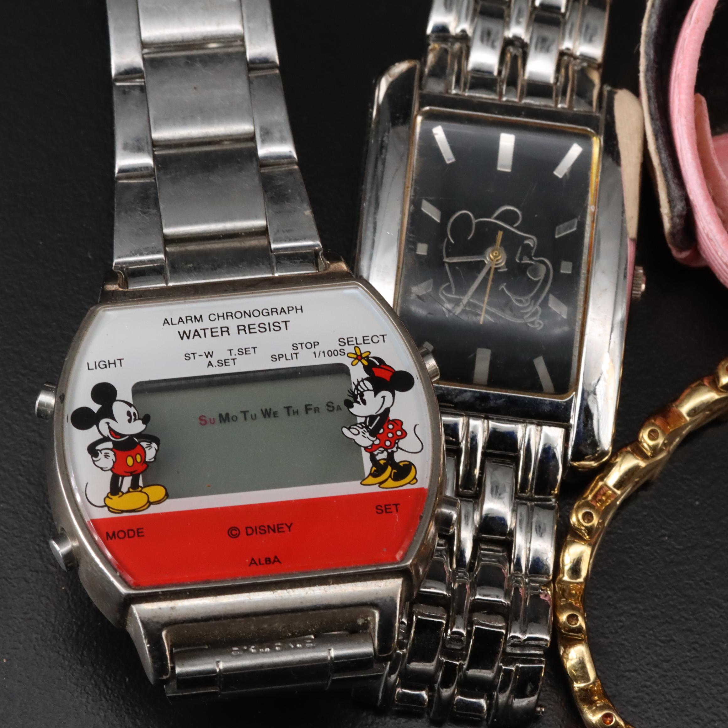 Assortment of Watches and Watches Featuring Seiko and Disney