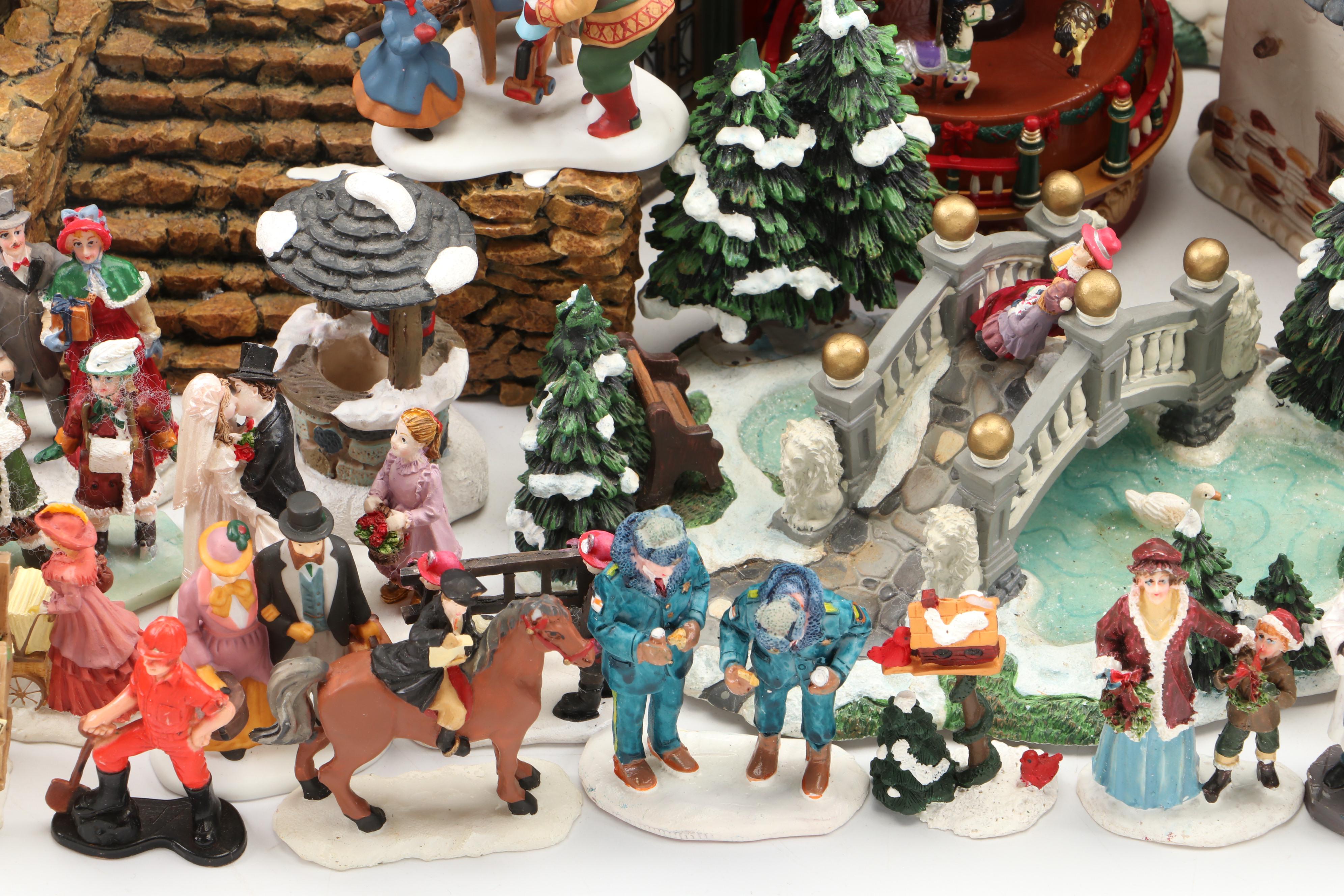 Dickens' Village Series "Blenham Street Bank" and More Christmas Village Décor