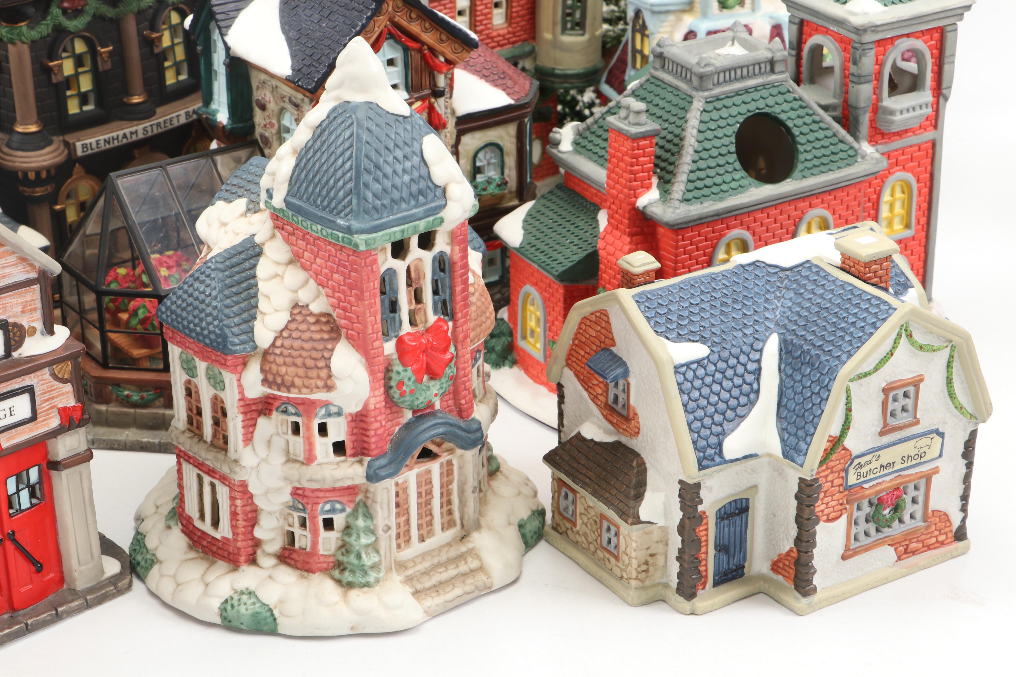 Dickens' Village Series "Blenham Street Bank" and More Christmas Village Décor