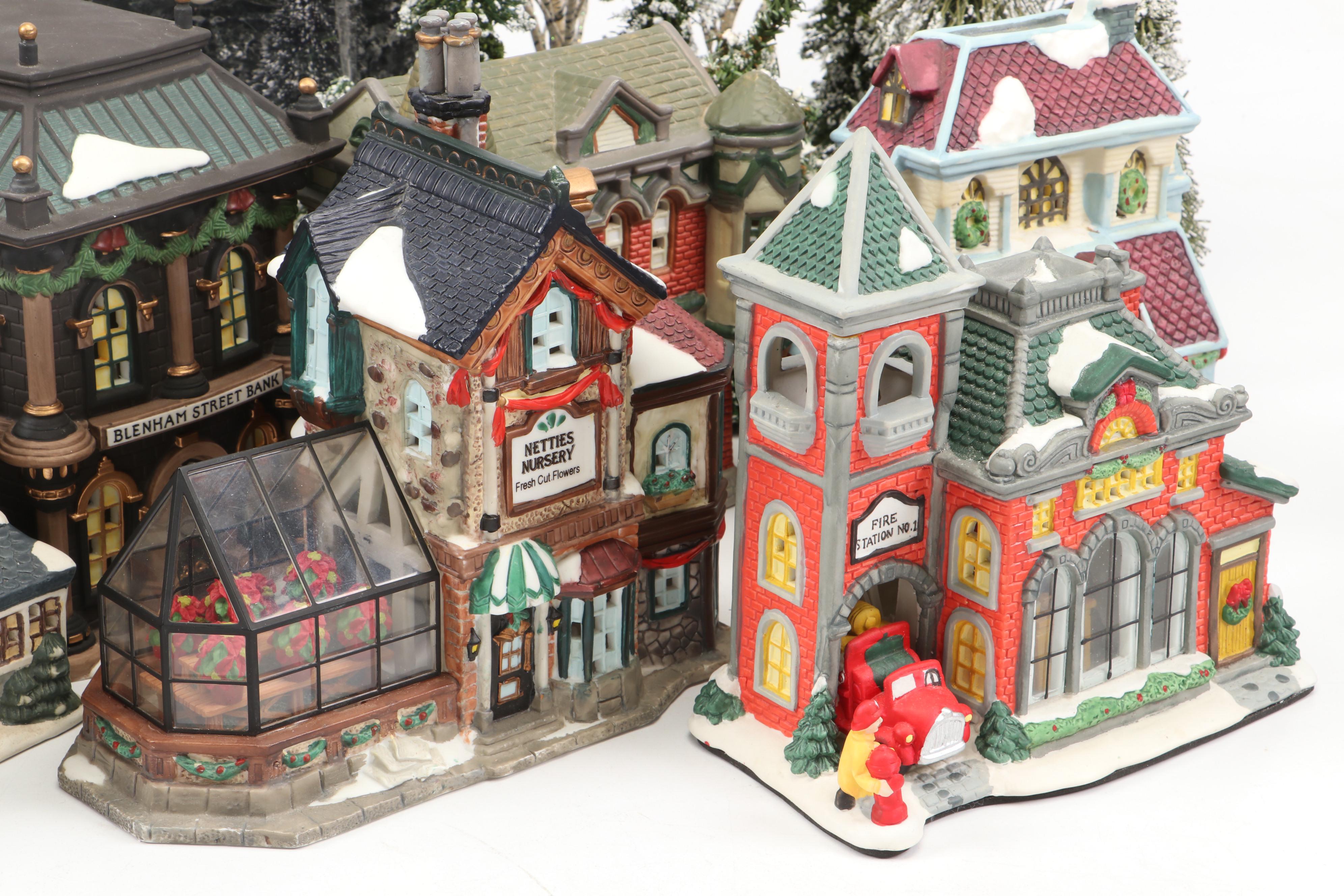 Dickens' Village Series "Blenham Street Bank" and More Christmas Village Décor