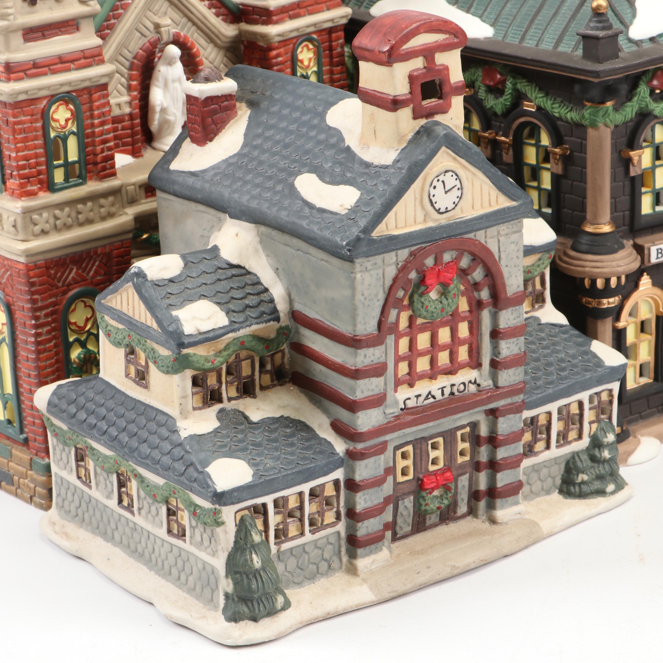 Dickens' Village Series "Blenham Street Bank" and More Christmas Village Décor