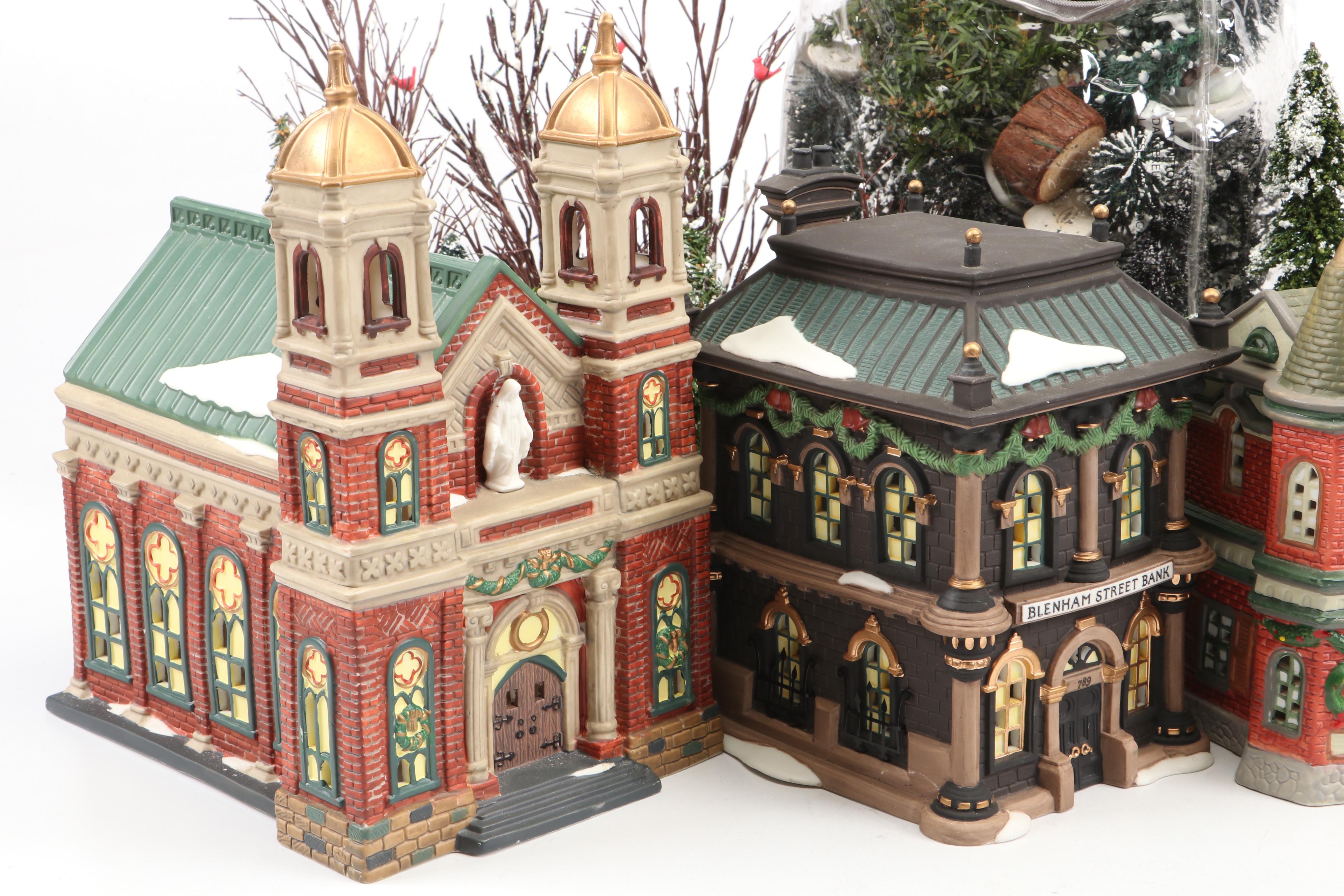 Dickens' Village Series "Blenham Street Bank" and More Christmas Village Décor