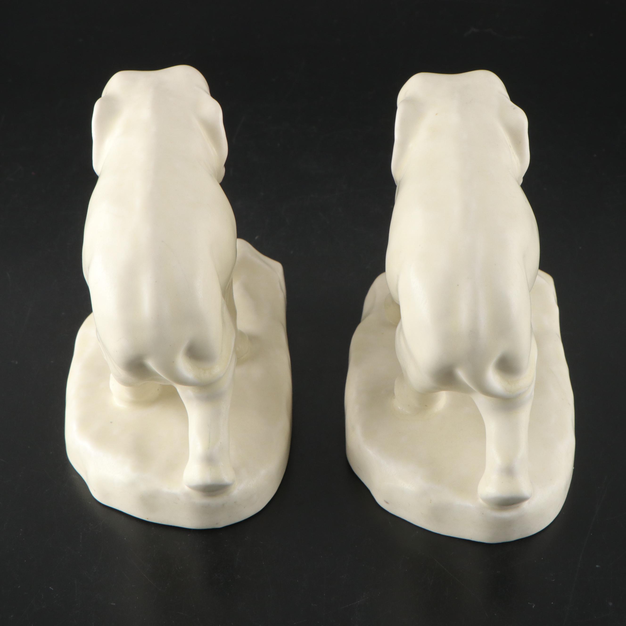 Rookwood Pottery Elephant Bookends, 1925
